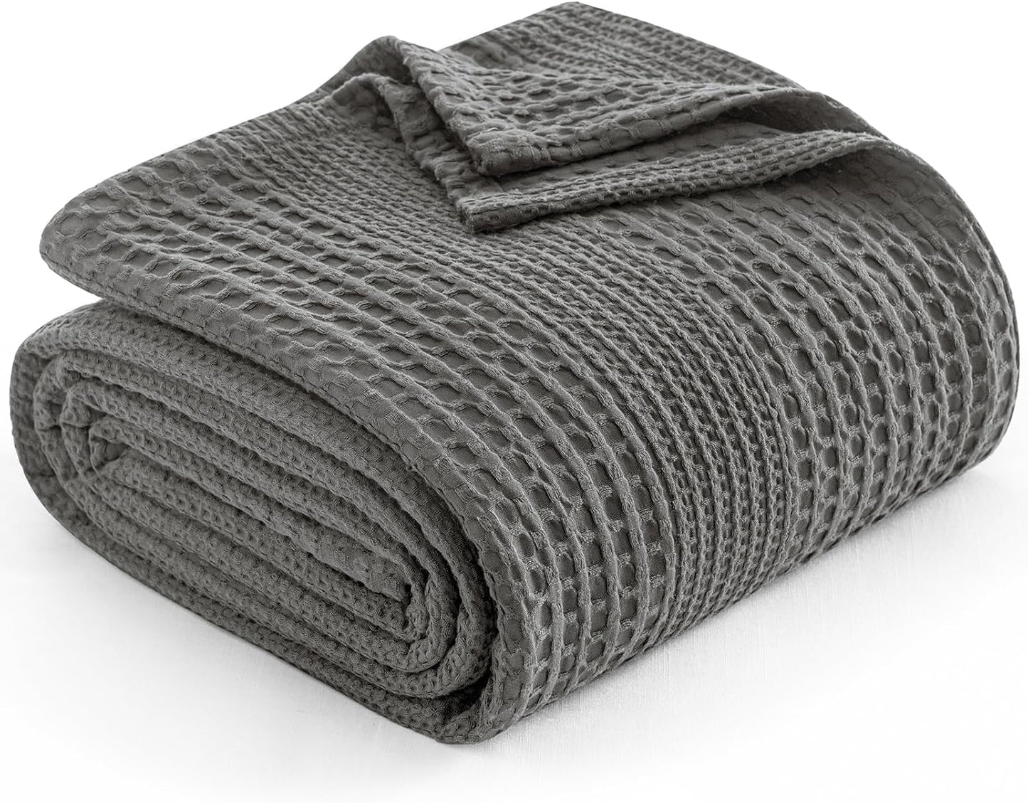 PHF Lightweight Waffle Weave Blanket Twin Size, Breathable & Ultra Soft, 66"x 90" Soft & Cozy Thin Blanket for All Season & Hot Sleepers, Bed, Home Decor - Grey
