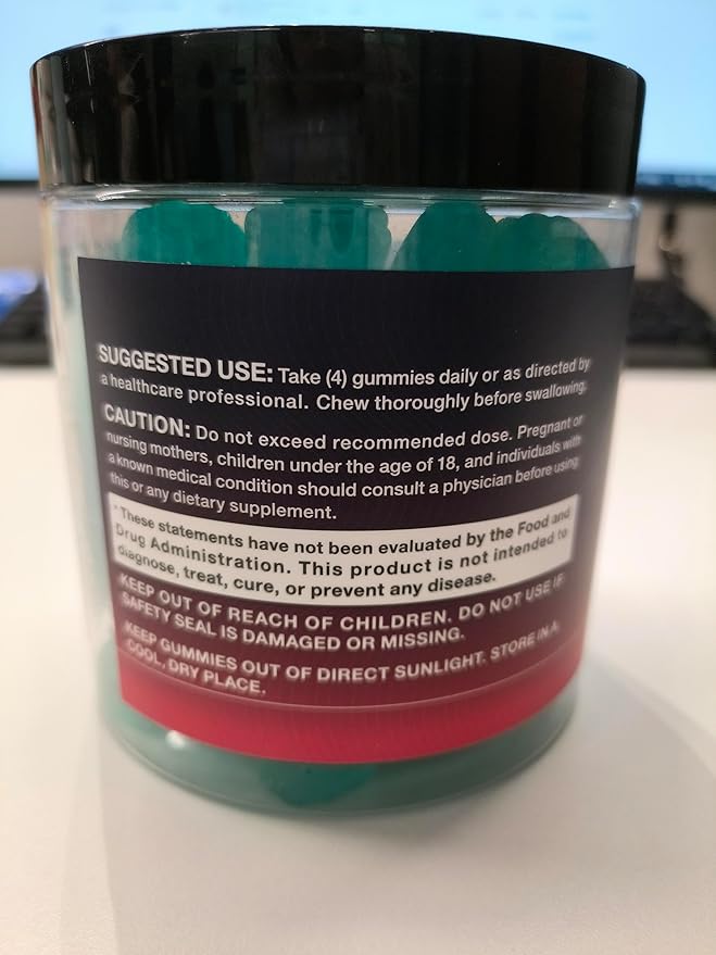 Creatine Monohydrate Gummies for Men & Women, Creatine Supplement, Chewables Creatine Gummy, Gluten-Free, Blueberry Flavor, 60 Count