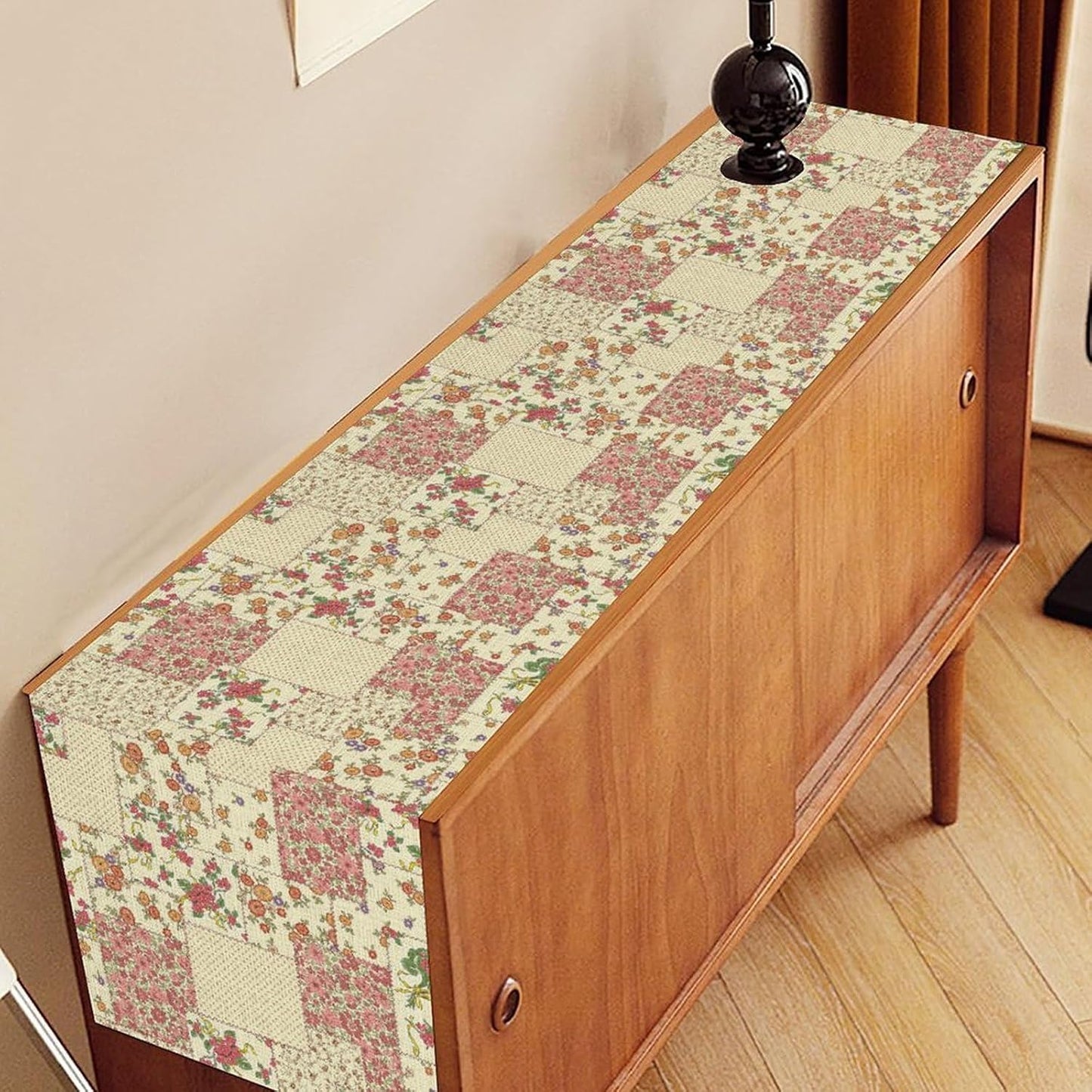 Boho Patchwork Table Runner, Vintage Farmhouse Colorful Wildflowers Bohemian Paisley Flower Table Center Decor for Home Kitchen Dining Patio Holiday Party Indoor Table Decorations, 13"x72" Inch