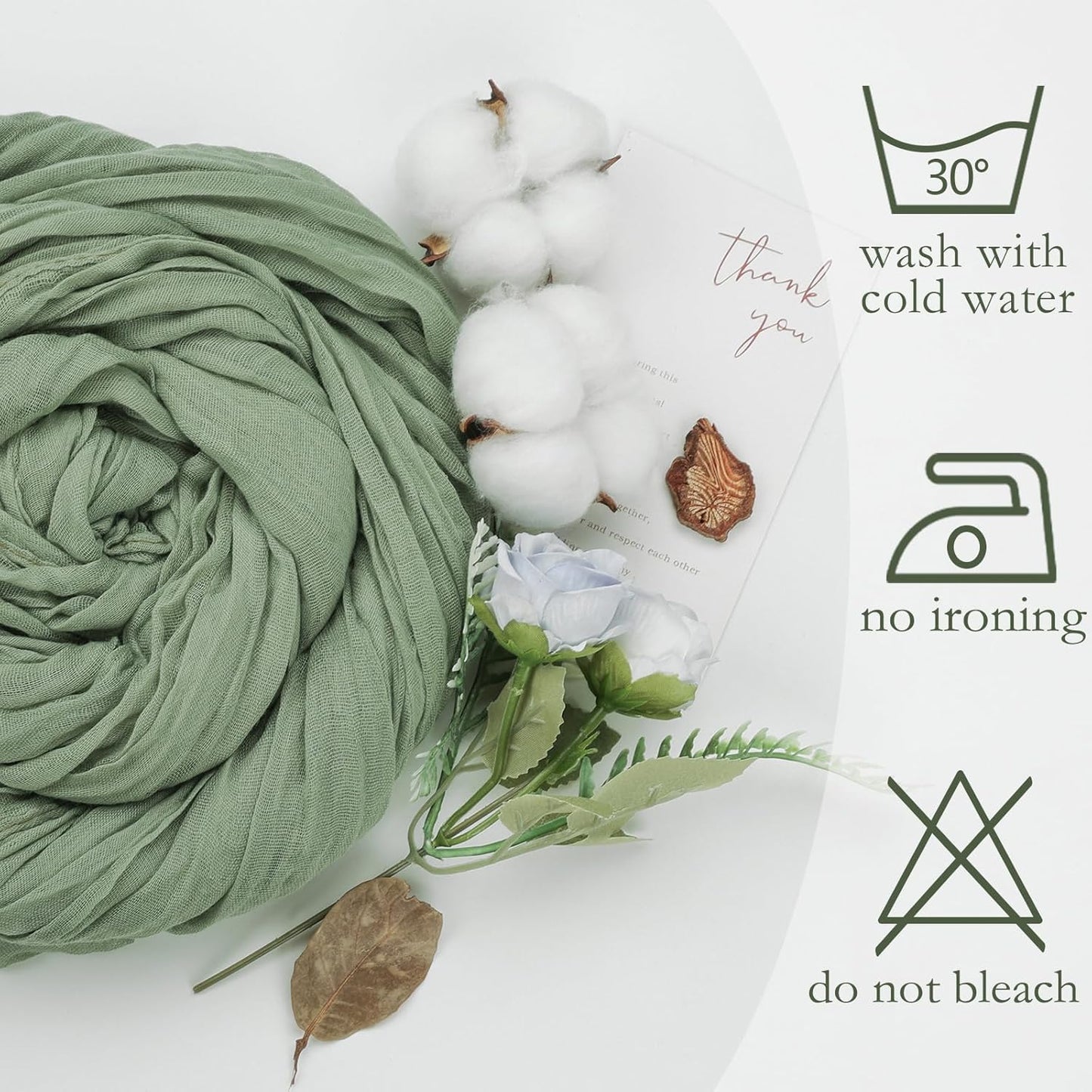 6 Pack Sage Green Table Runner 10ft Boho Gauze Fabric Cheesecloth Table Runner 35 x 120 Inch Rustic Sheer Runner for Wedding Centerpiece Decor Baby Shower Party Table Decorations