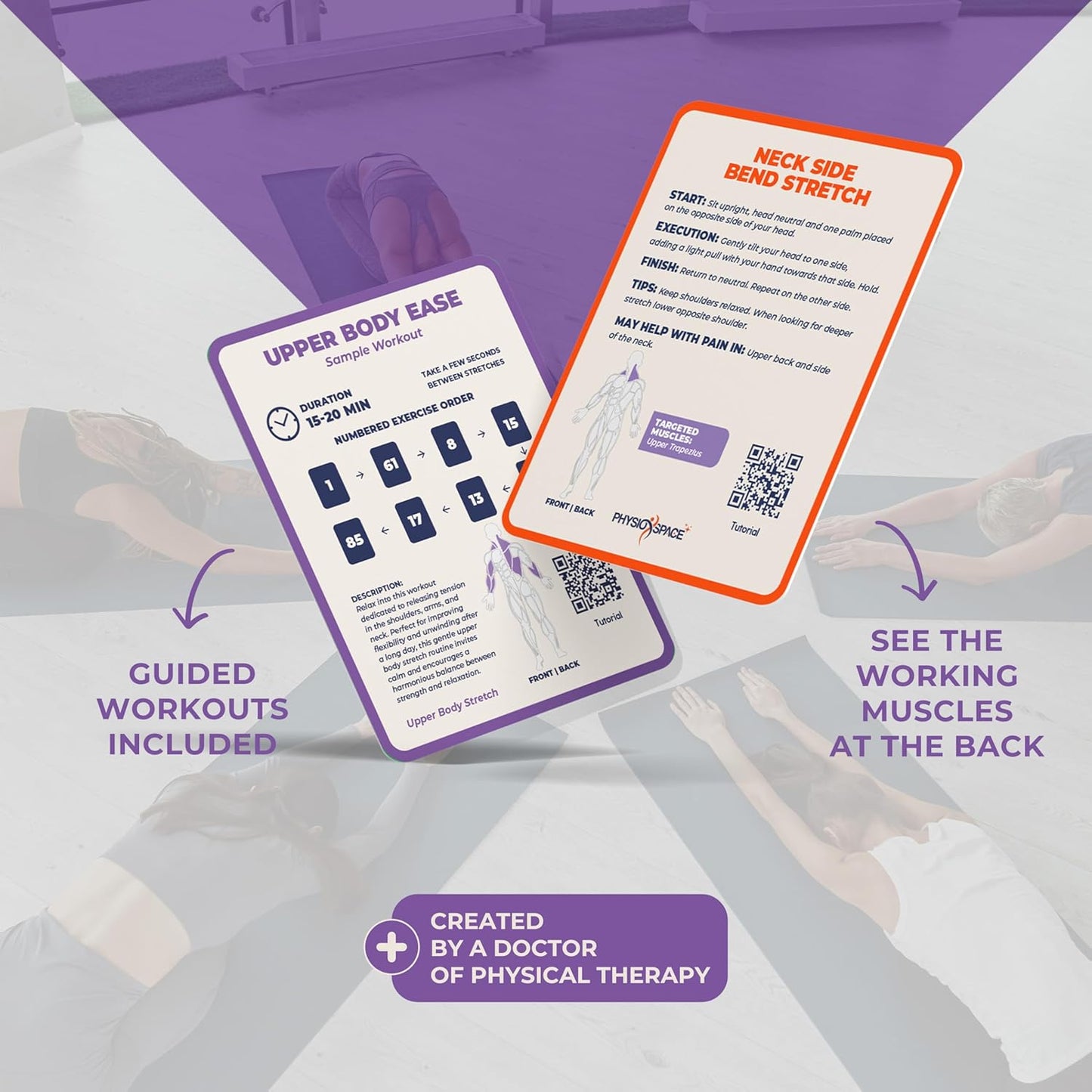 100 Stretching Exercise Flash Cards – Physical Therapy Stretches for Common Conditions (Plantar Fasciitis, Achilles Tendonitis, Sciatica, Back & Hip Pain) – Yoga, Pilates & Everyday Mobility