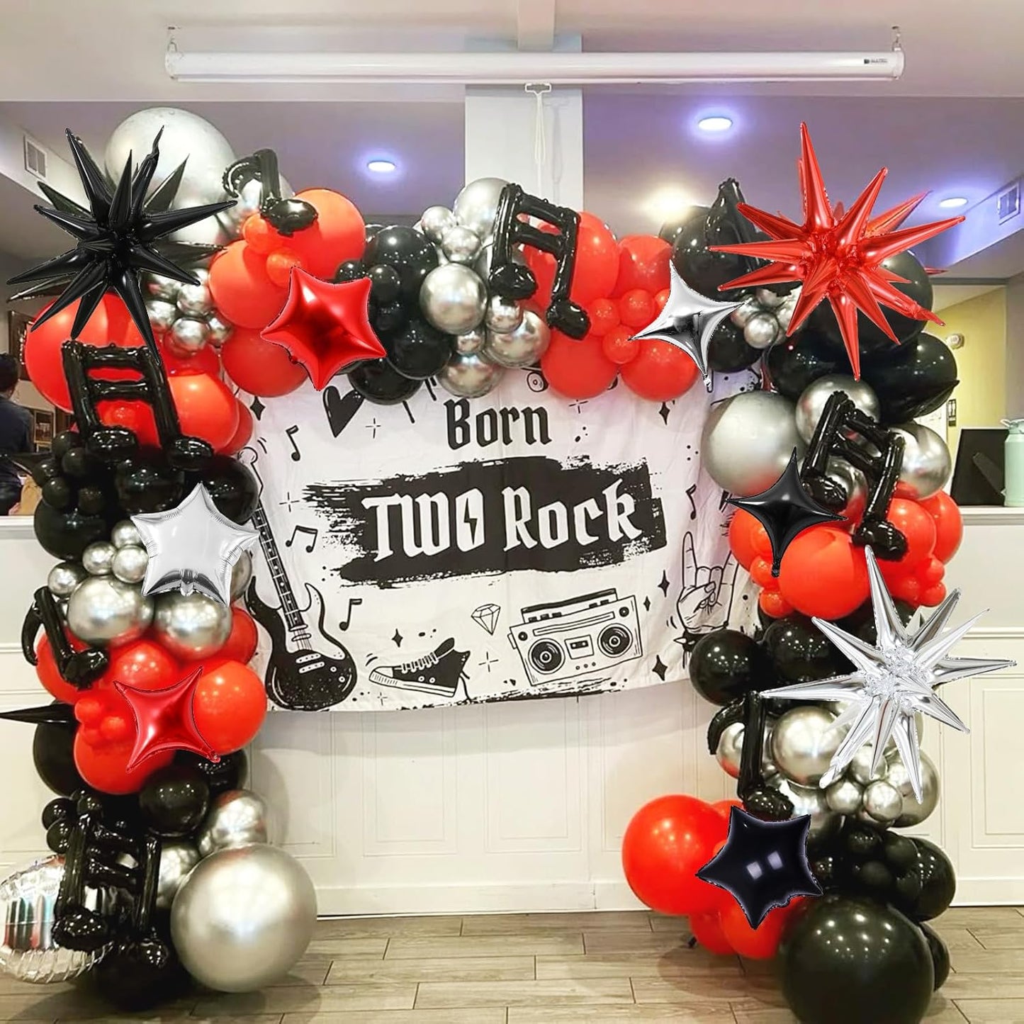 Star Balloons, 22in Red Black and Silver Star Balloons Foil 10in 4-Pointed & Pentagram Balloon for Graduation New Year Wedding Birthday Party Decorations