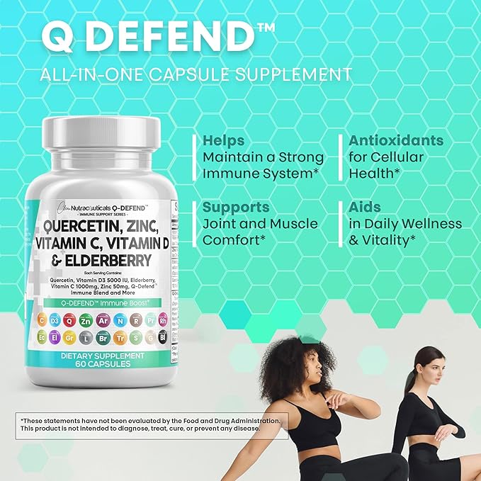 Clean Nutraceuticals Quercetin Zinc Vitamin C Vitamin D Bromelain Elderberry - Lung Immune Support Supplement Adults with Artemisinin, Sea Moss, Echinacea, Allergy Relief