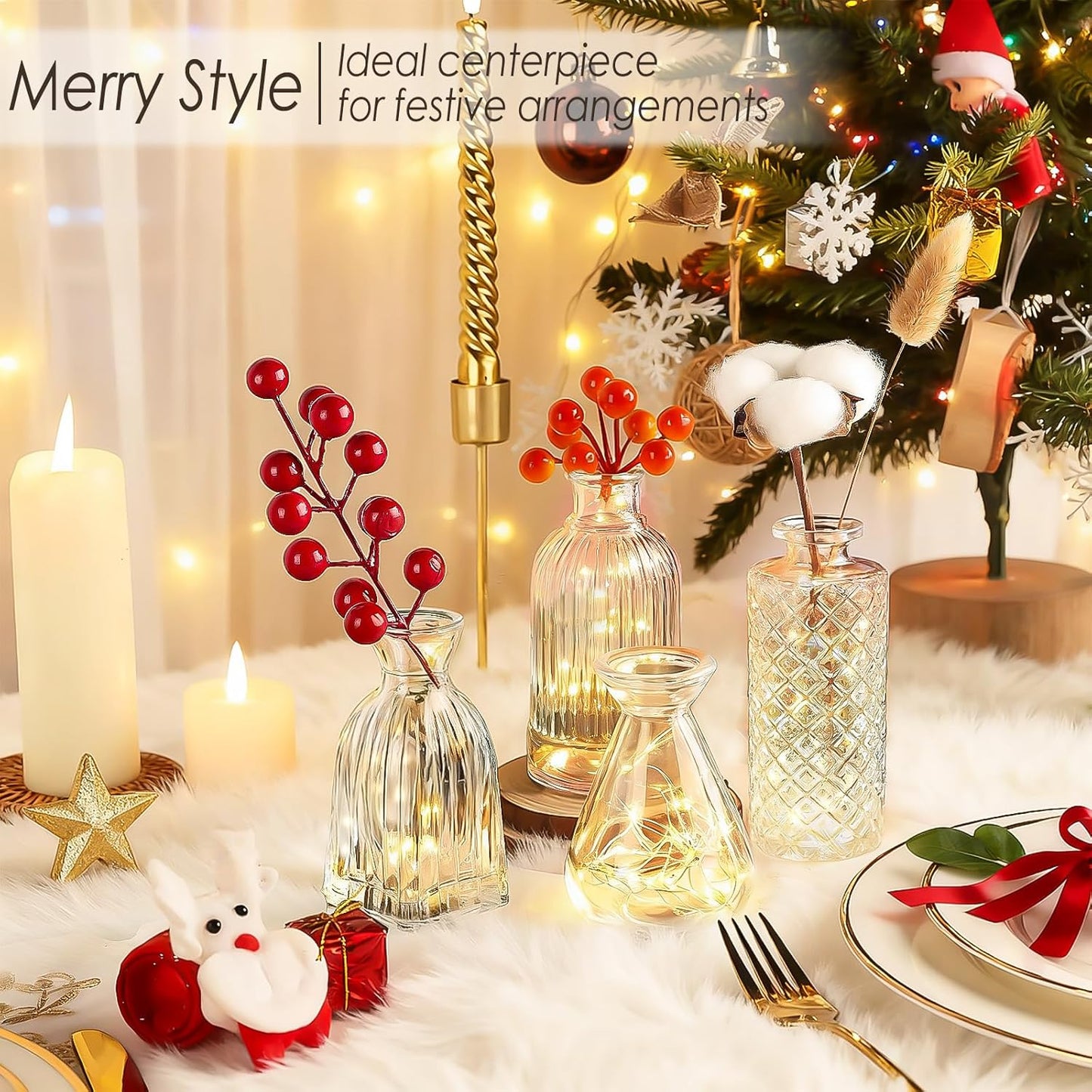 Clear Glass Bud Vases Set of 36, Mini Flower Vase for Centerpieces, Small Clear Vases in Bulk for Wedding Decorations, Vintage Vase for Table, Recepetion, Home Décor