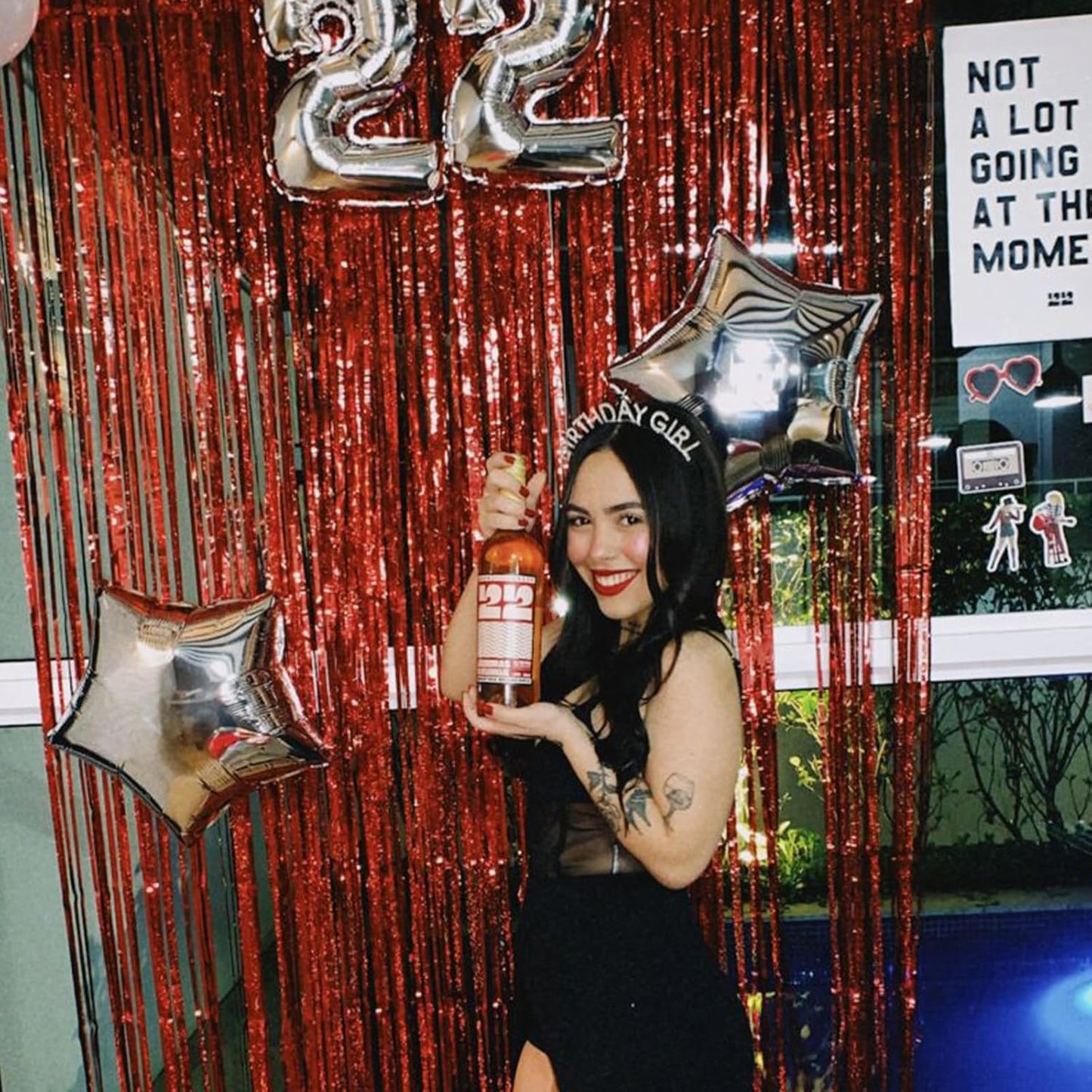 CANREVEL 2 Pack 3.3x8.2 Feet Laser Red Foil Fringe Backdrop Curtains, Glitter Tinsel Streamers Birthday Party Decorations, Fringe Backdrop for Stranger Theme Birthday Christmas Valentines Day Party