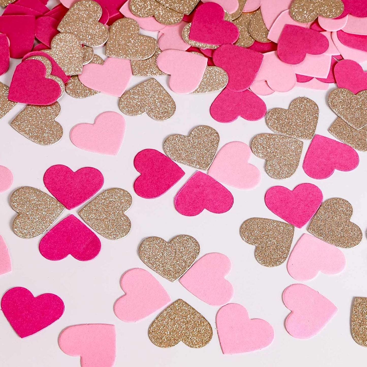 200 Pcs Hot Pink Heart Paper Confetti for Valentine's Day Wedding Baby Shower Birthday Party Table Decoration Supplies
