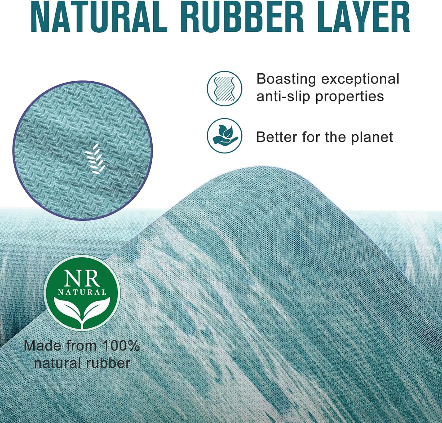 UMINEUX Extra Thick Yoga Mat, 2/5 Inch (10MM), Natural Rubber and TPE Non Slip Yoga Mats with Strap for Women Men, Eco Friendly Exercise Mat for Yoga, Pilates and Home Workout