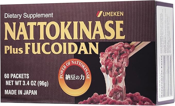 Nattokinase Plus Fucoidan for Circulatory Support, 2500FU Natto, Blood Circulation Supplements, Odor Free & Easy to Take Nattokinase Supplement, Okinawan Fucoidan, 2 Month Supply, 60 Count, Pack of 1