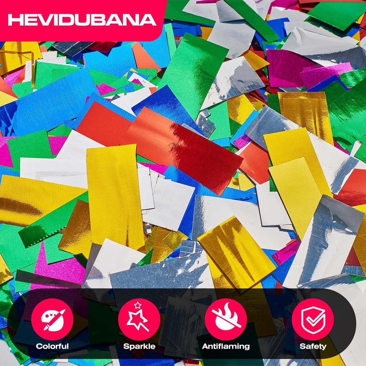 Metallic glitter Confetti Paper - Color Flame Retardant Foil Confetti Great for Birthday Parties,Concerts,Celebrations,Weddings,Confetti Party,Graduation Ceremonies & More (0.45)