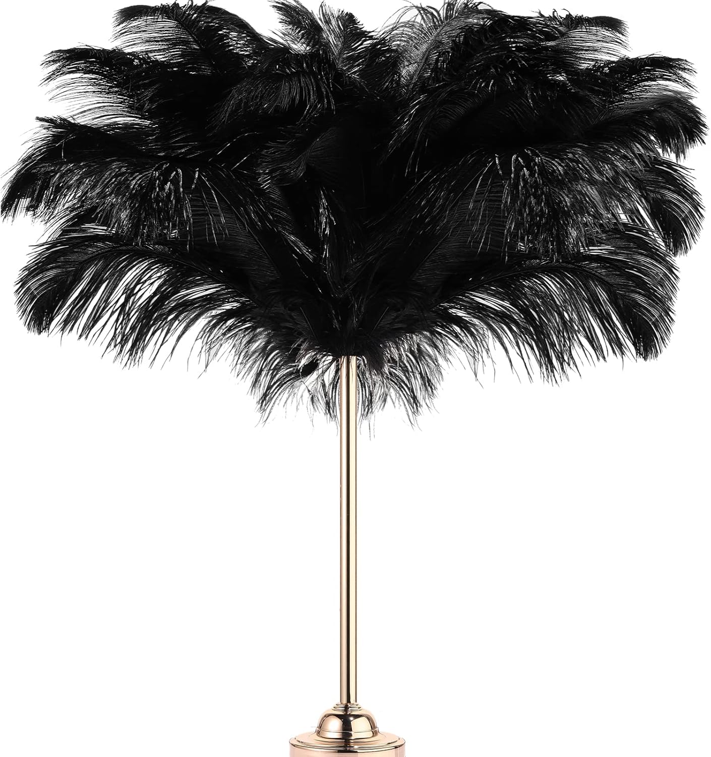 Retrowavy 30 Pcs 18-20 Inch Large Natural Ostrich Feathers Bulk for Centerpieces for Wedding Party Centerpieces Home Decoration Flower Arrangement (Black)
