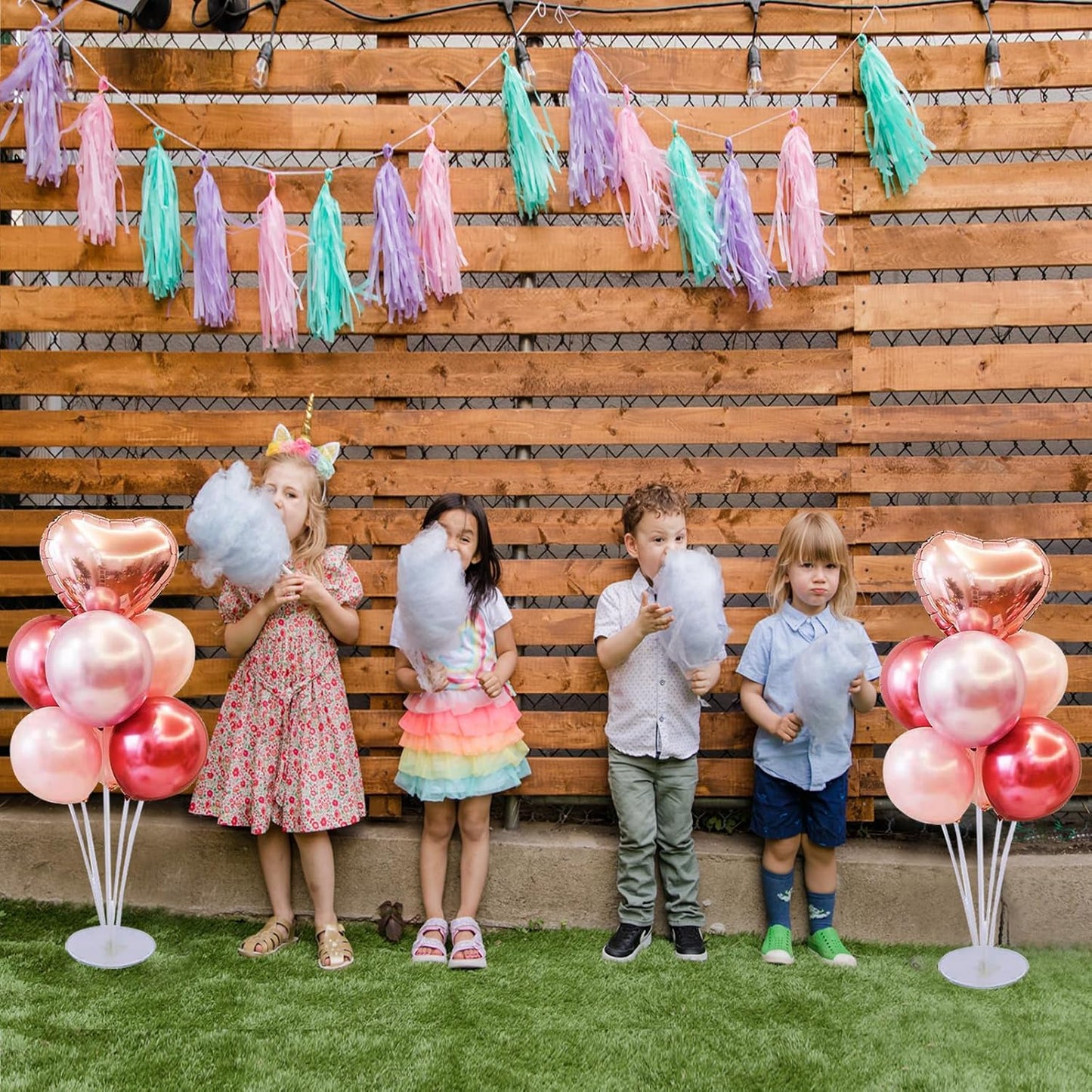 2 Set Balloon Stand Kit - Balloon Sticks With Base for Table Balloon Centerpiece Decorations for Birthday Graduation Gender Reveal Baby Shower Party Decorations