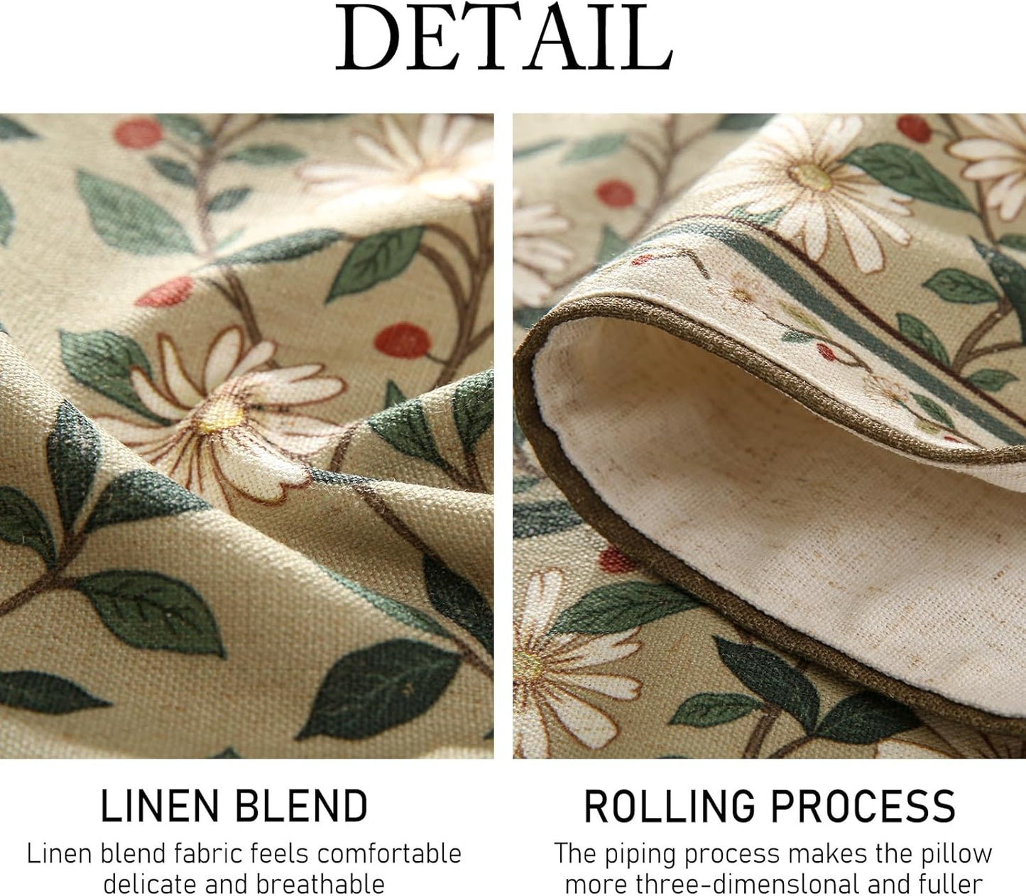 ISAENNE Designer Green Elegant Linen Extra Long Table Runner 118 Inches,Flower and Leaves Pattern Wrinkle Resistant Table Runners for Dining Tables,Thanksgiving,Kitchen Tables,Christmas,12"*118"-Brune