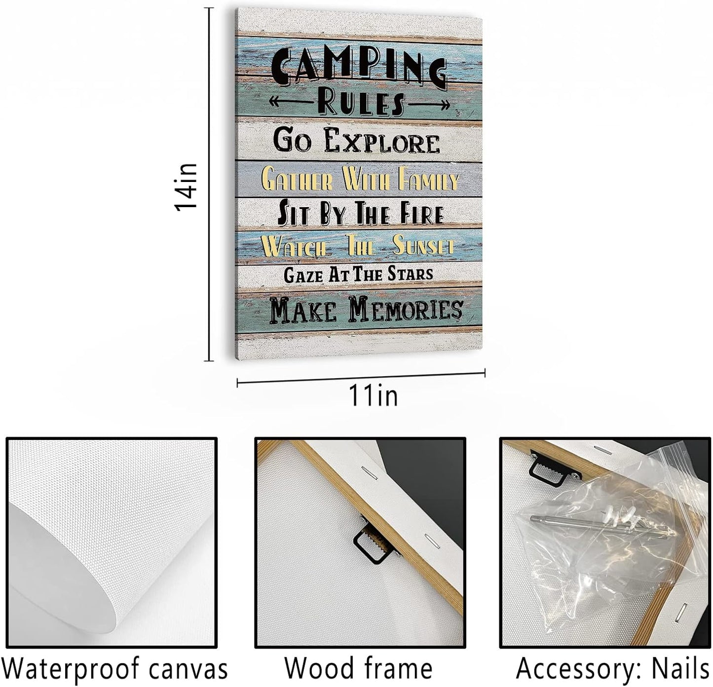 PHAMTE We All Think Differently Mental Health Wall Art,Neurodiversity Brain Art Print Framed Canvas Painting Artwork For Home CBT Psychologist School Counselor Office Therapy Office Decor(11x14 Inch)