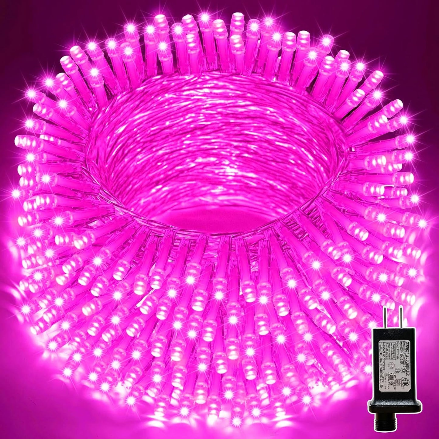 LAMPHOME 33ft Valentine's Day String Lights, Christmas Decorative Mini Lights, 100 LED Pink Fairy Starry String Lights Plug in, 11 Lighting Modes for Valentines Day Tree Decorations (Pink)