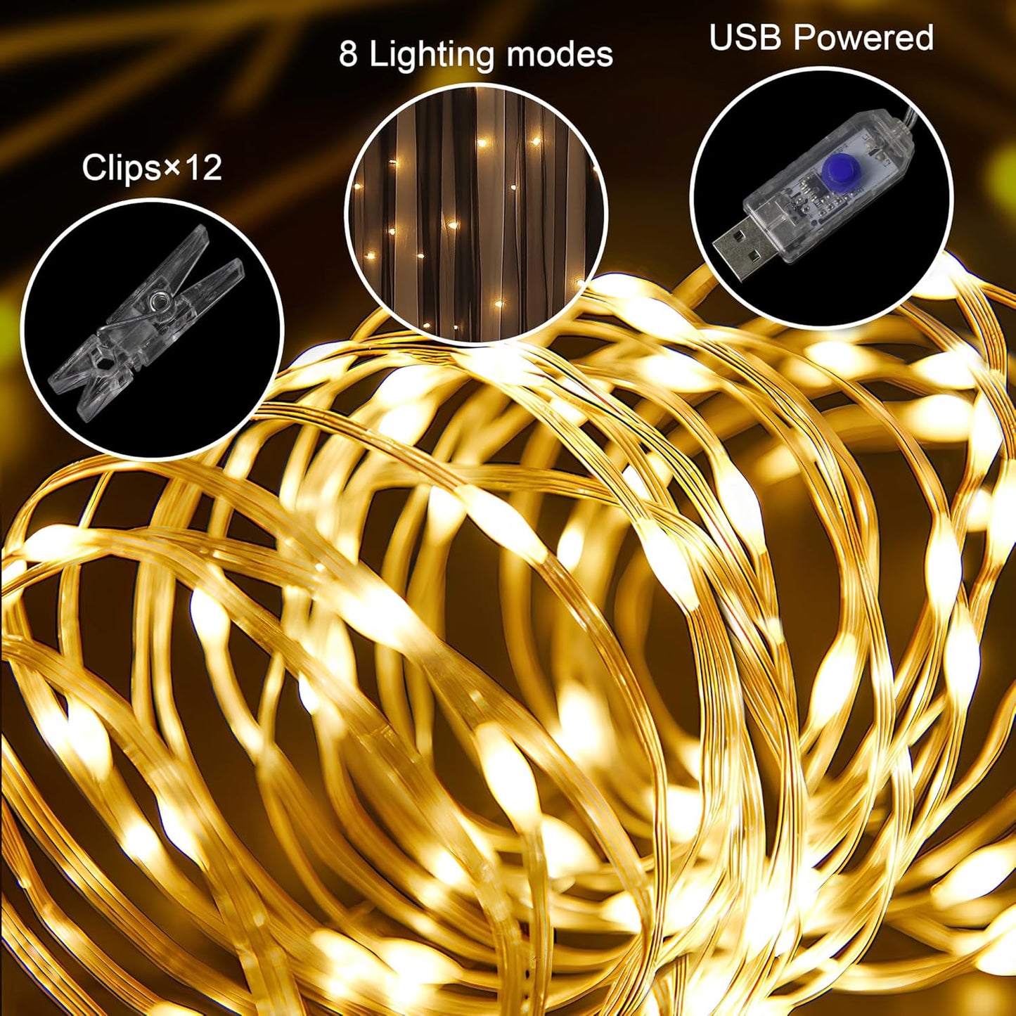 Tulle Backdrop Curtain with Lights String 10FT X 8FT Black Sheer Tulle Backdrop Curtains for Wedding Birthday Party Reception Photo Booth Background Decorations (2 Panels 5x8FT)