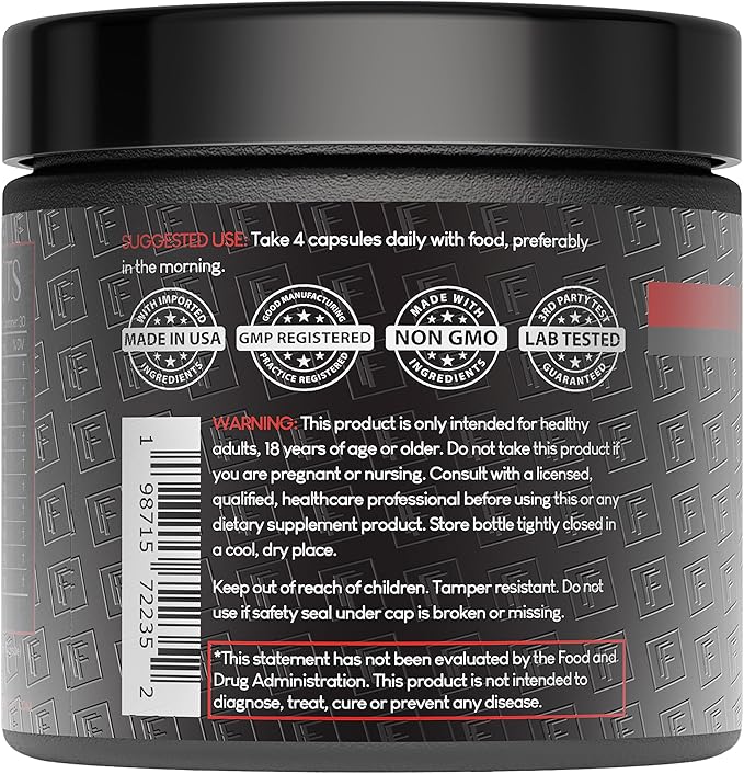 Heart of Steel: 10-in-1 Metabolic Maximizer Nitric Oxide Supplement, Blood Pressure Support, L Arginine, L Citrulline Natural Pre-Workout: Energy Management 120 Count