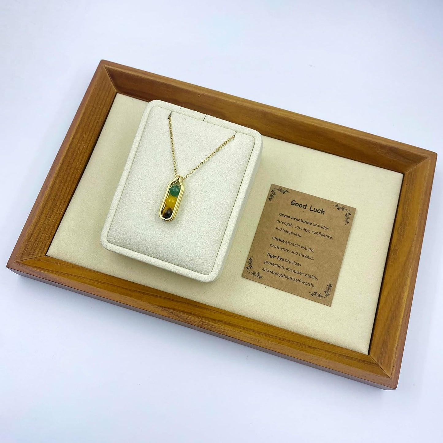 Natural Crystal Necklace Gift for New Beginnings, Crystals and Healing Stones Necklace for Anxiety Relief, Encourage Gift For Women, Mum, Natural Genuine Gemstone, Cheer Up