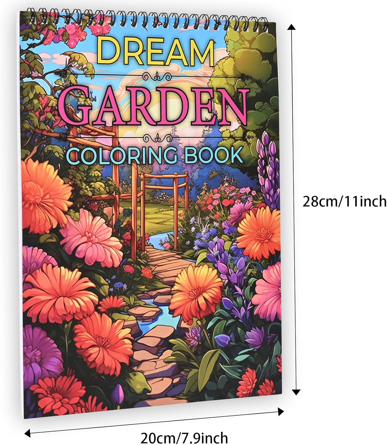 Bondream Adult Coloring Book for Adults Relaxation, Spiral Bound Coloring Books for Women, Anxiety Relief Gifts with 30 Patterns Included Dream Garden,Gift for Birthdays, Christmas, Anniversaries