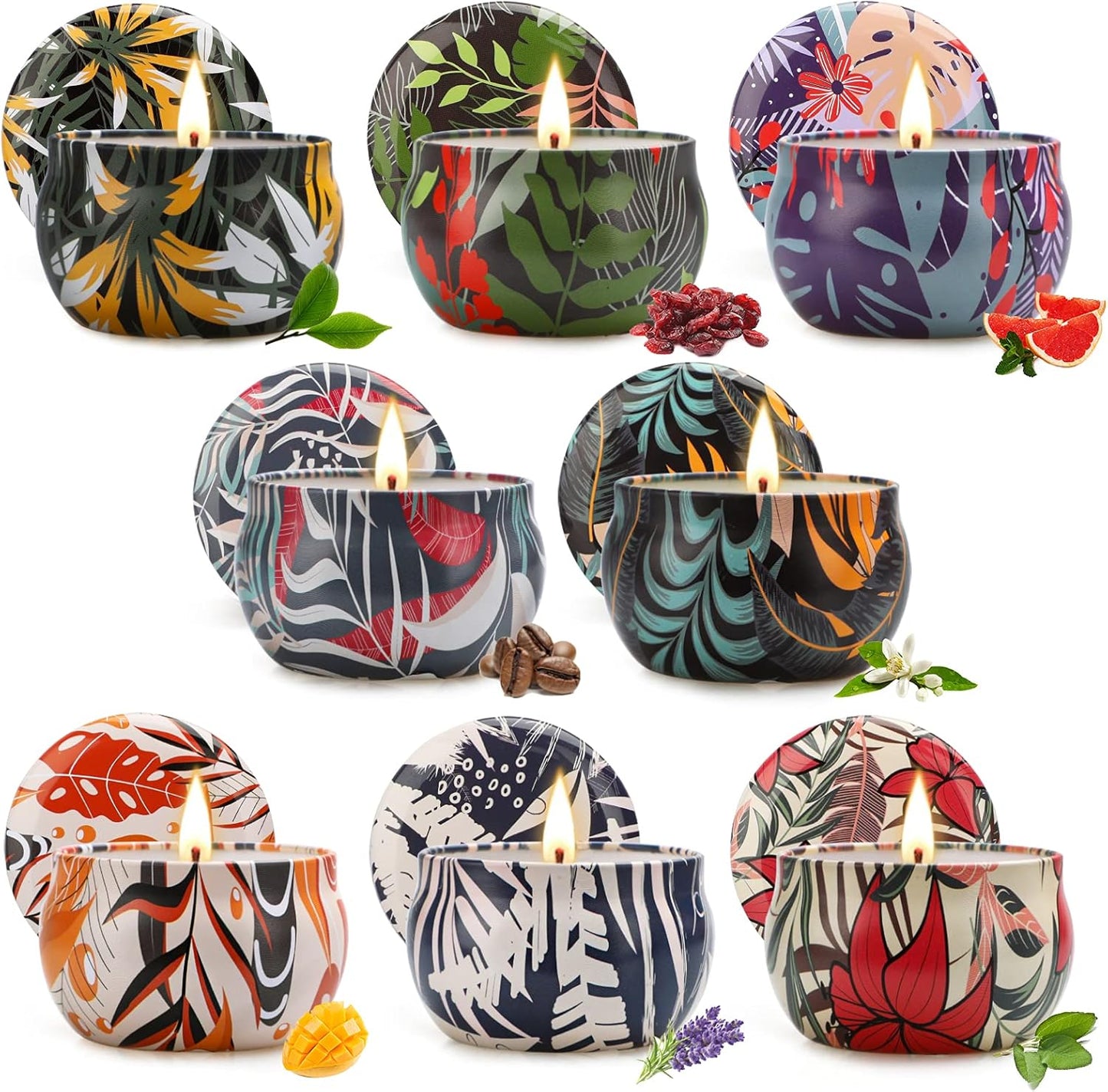 8 Pack Aromatherapy Candle Sets, Soy Wax Jar Candles Sets Gifts for Women, Long Lasting Scented Candles, Candles for Home Scented Ideal for Yoga, Meditation, Spa, Birthday, Christmas Gifts for Home