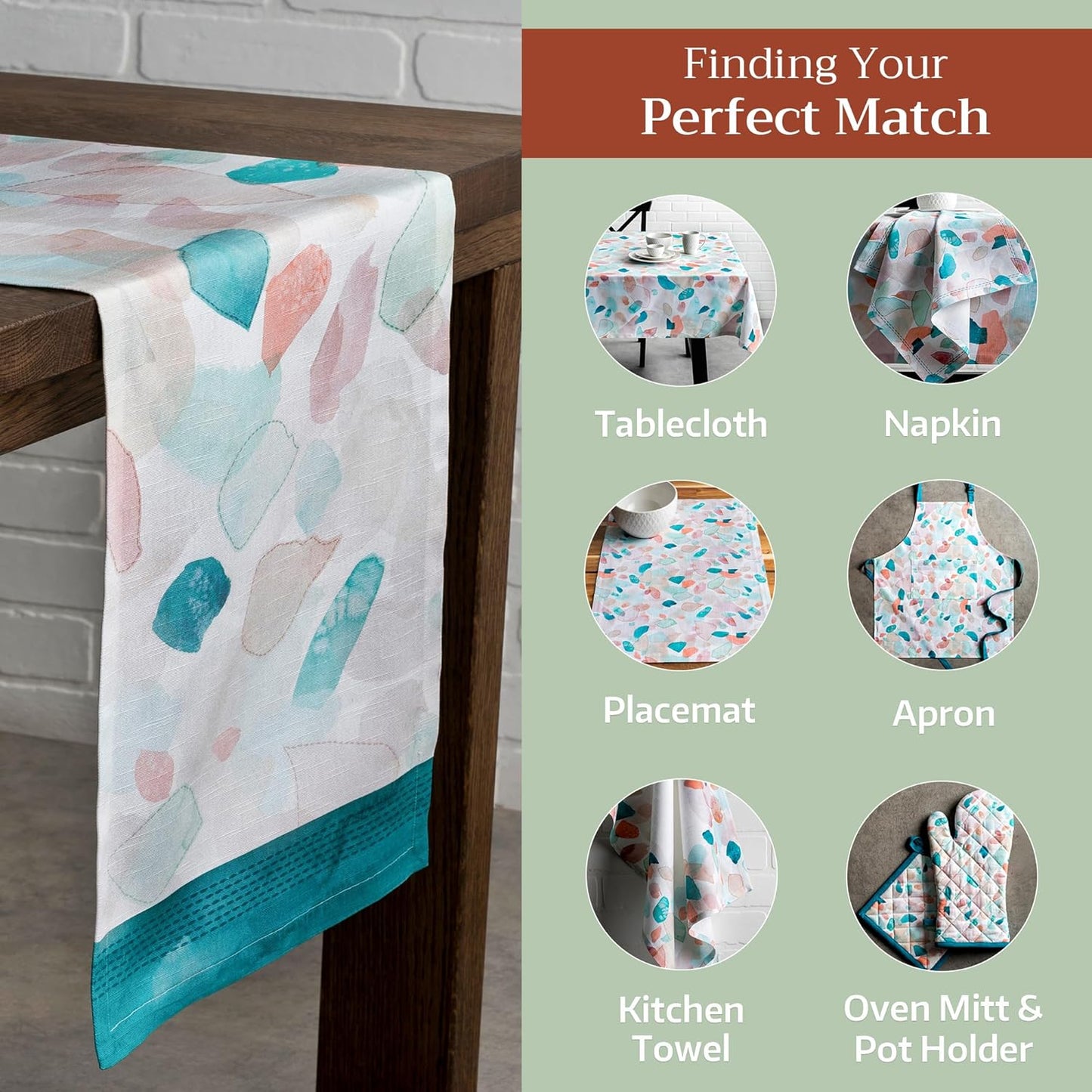 Maison d' Hermine Table Runner 100% Cotton Single Layer Table Runners 108 inches Long Decorative for Home Kitchen Dining Party Wedding Bridal Shower Spring Summer (Summer Picnic, 14.50" x 108")