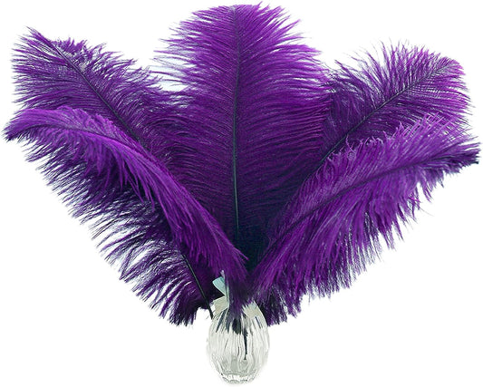 Ballinger Purple Ostrich Feathers Bulk - 24Pcs 10-12inch Feathers for Vase, Party Centerpieces Mardi Gras and Home Decor