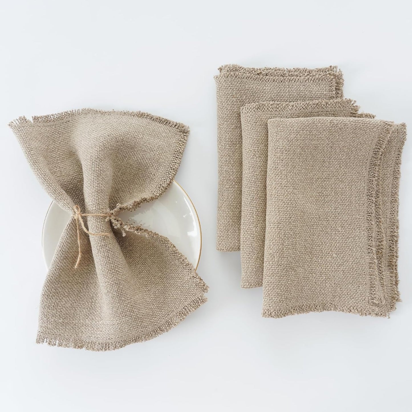 100% Pure Linen Table Runner 106 Inches Long-Super Thick Noble 14 x 106 Inch Cloth Dining Table Runner for Wedding, Parties, Everyday, Holidays (18 x 18 Inch Linen Napkins Set of 4)