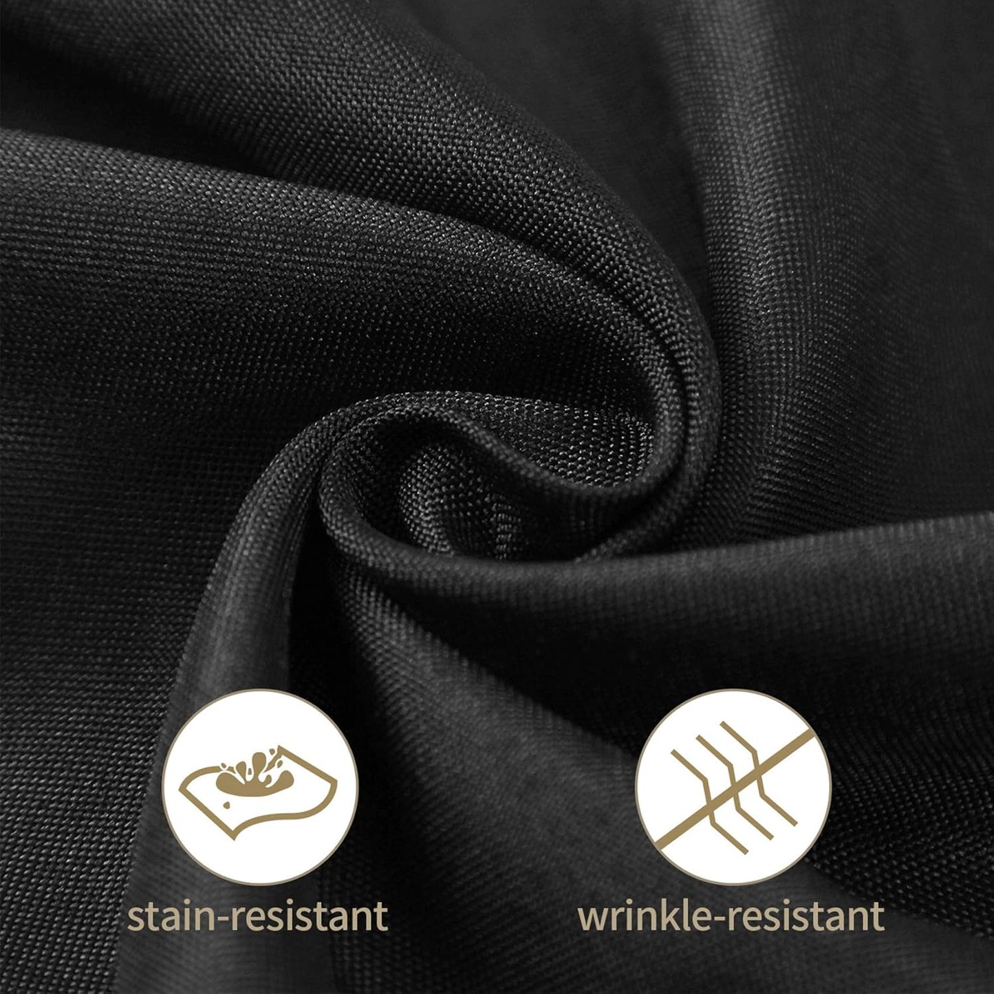 Ascoza 2pack 52x52 Inch Black Square in Polyester Fabric Tablecloth for Wedding,Banquet,Restaurant and Parties