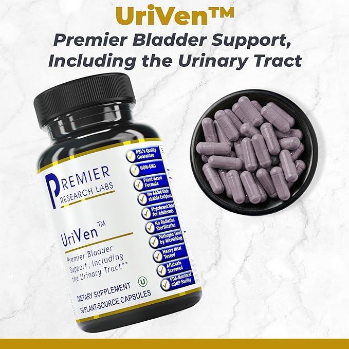 Premier Research Labs UriVen - Bladder Health Support for Women & Men, Cranberry Extract & Marshmallow Root, Urinary Relief, Bladder Relief, Bladder Control Supplement - 60 Vegetarian Capsules