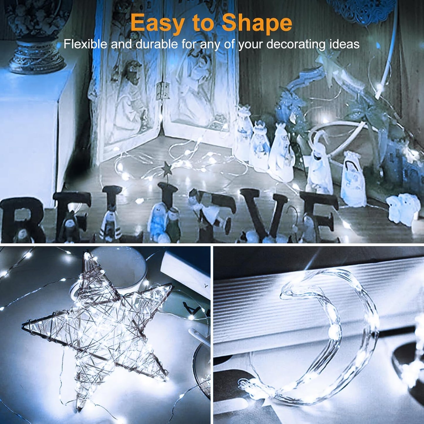btfarm 12 Pack Fairy Lights Battery Operated [3 Modes], 7ft 20 Led Twinkle Lights String Lights Waterproof Bulk Small Mini Silver Wire for Mason Jars Vases Wedding Table Centerpiece, Cold White