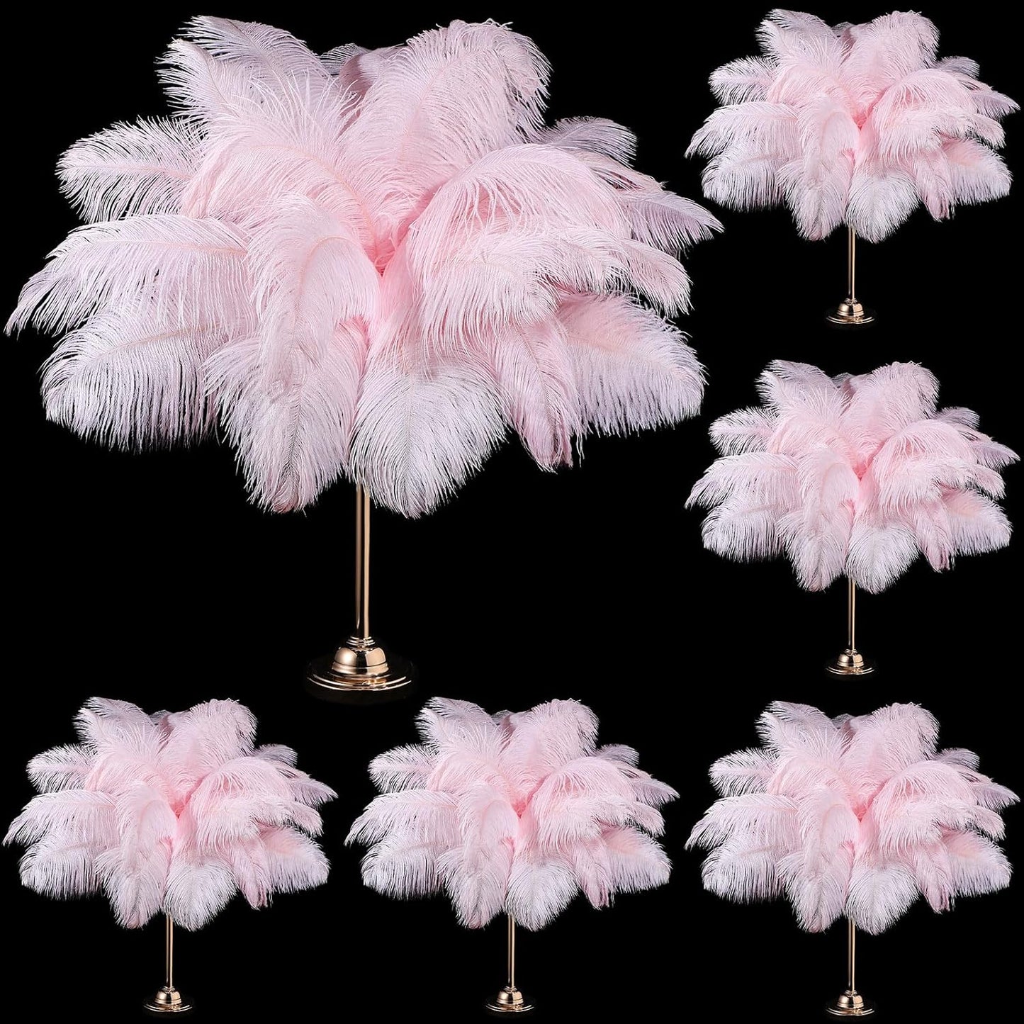 80 Pcs Large Natural Ostrich Feathers Plumes 14-16 Inch Bulk for DIY Crafts Wedding Party Centerpiece Vase