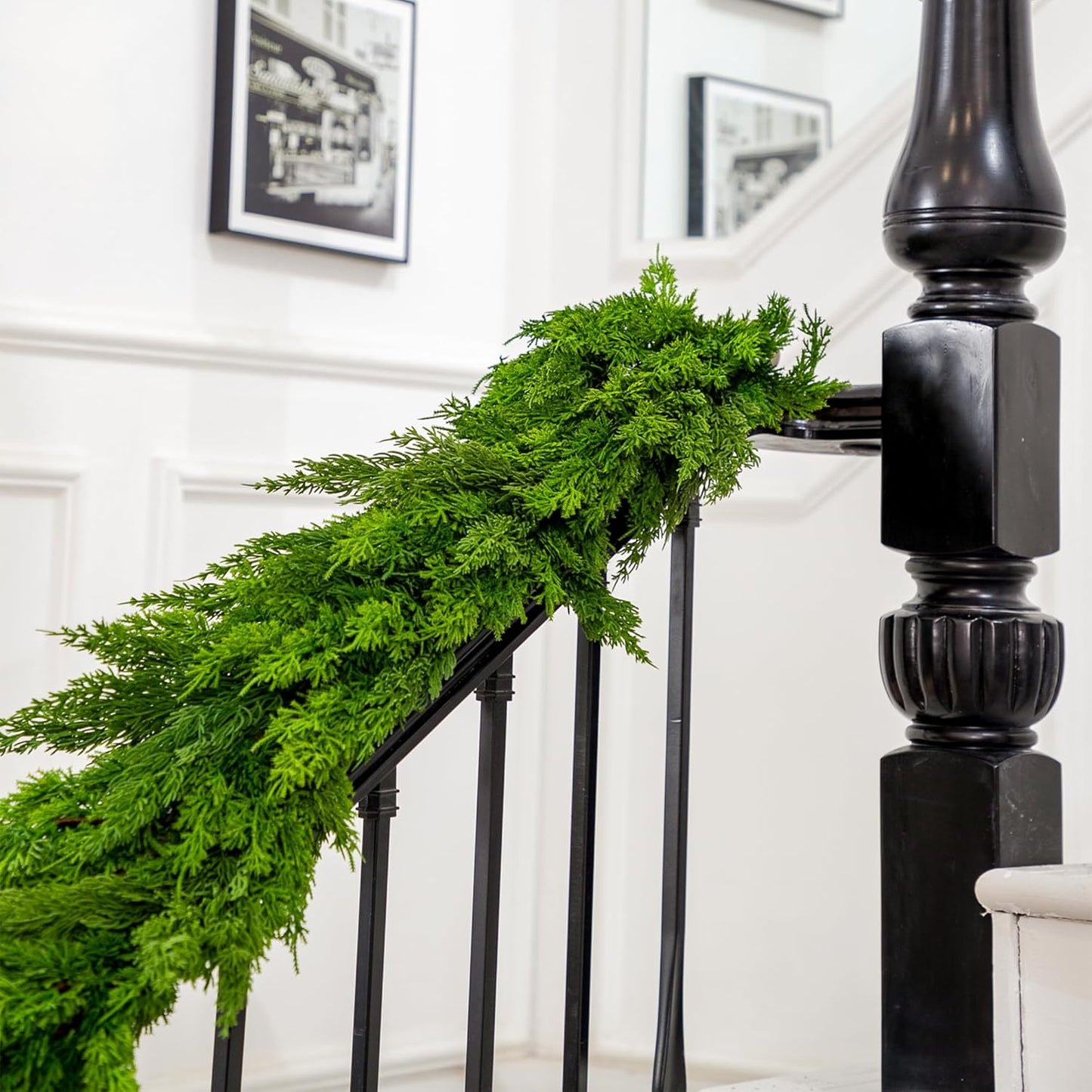 6FT Christmas Garland Cypress Garland Artificial Pine Garland Realistic for Mantle Stairs Table Wall Front Door Indoor Outdoor Christmas Xmas Decor Home Party Decorations