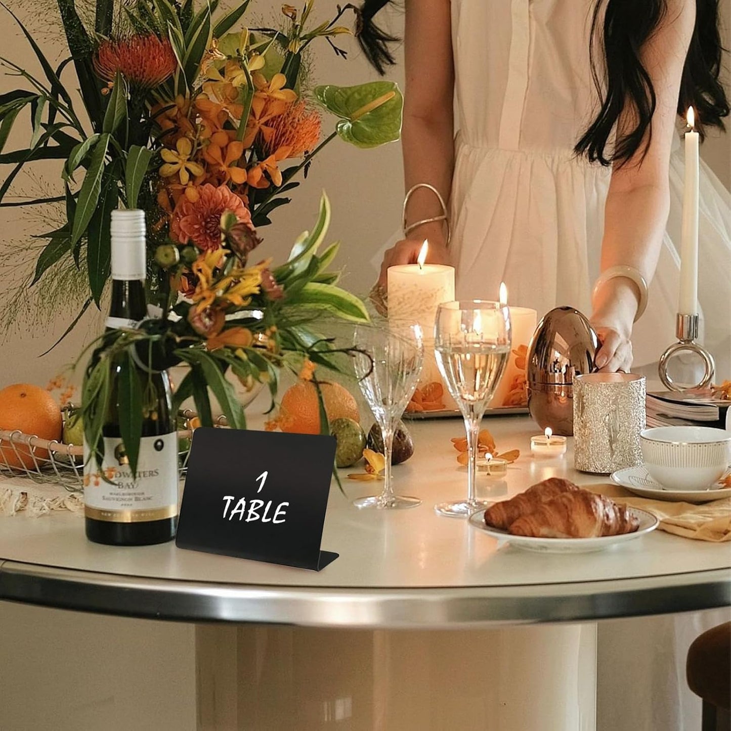 50 Pcs Mini Chalkboard Signs, 4"x3" Food Labels for Weddings Birthday Parties Message Board Signs Buffet Bakery and Retail