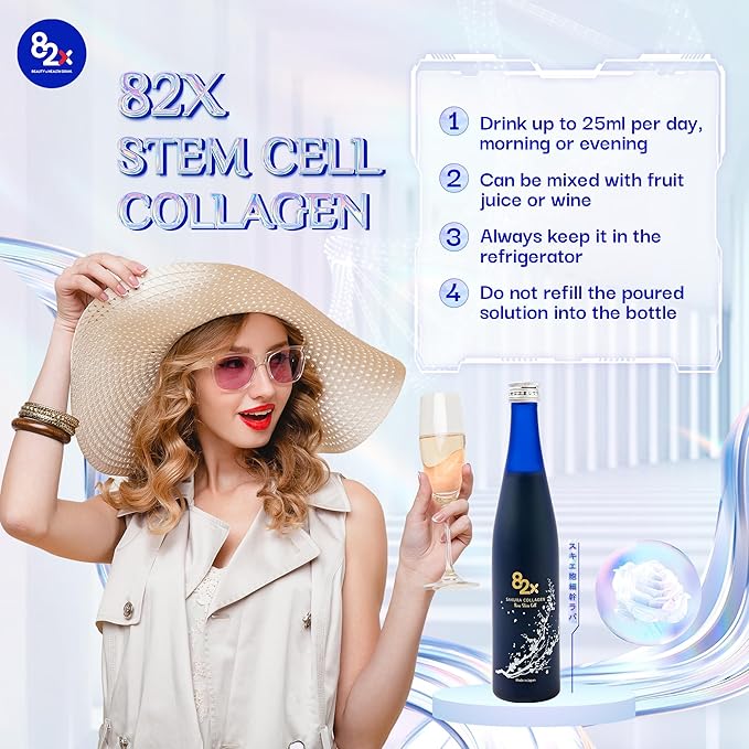 82X Stem Cell Collagen - Marine Collagen Peptides Liquid Drink for Skin Hair Nails from Japan with 82 Fermented Plants, Vitamins, Minerals & Supplements Pack 12