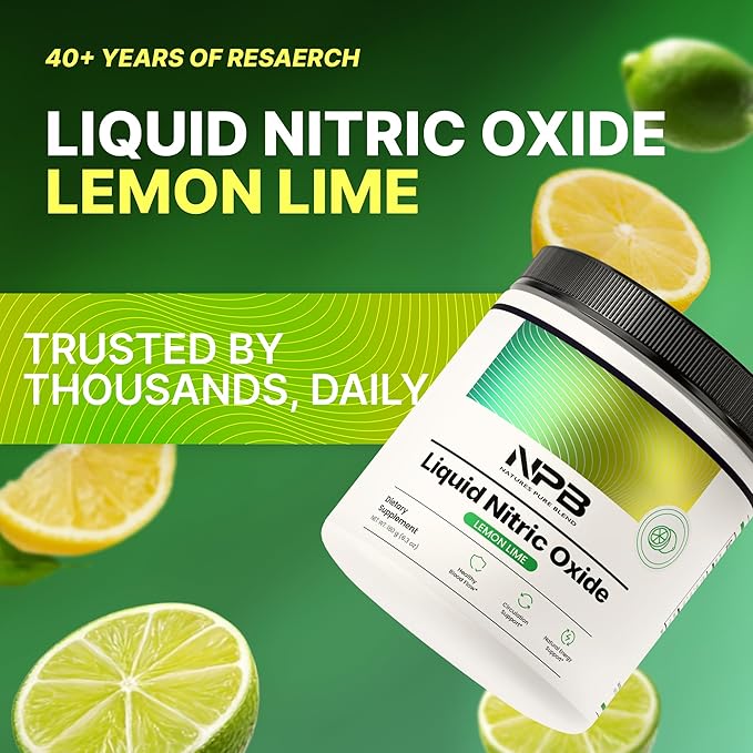 Nature's Pure Blend Liquid Nitric Oxide Supplements for Men – L-Arginine Powder – Nitric Oxide Booster & Circulation Supplement – Blood Flow Support, L Arginine and L Citrulline – 5000 MG