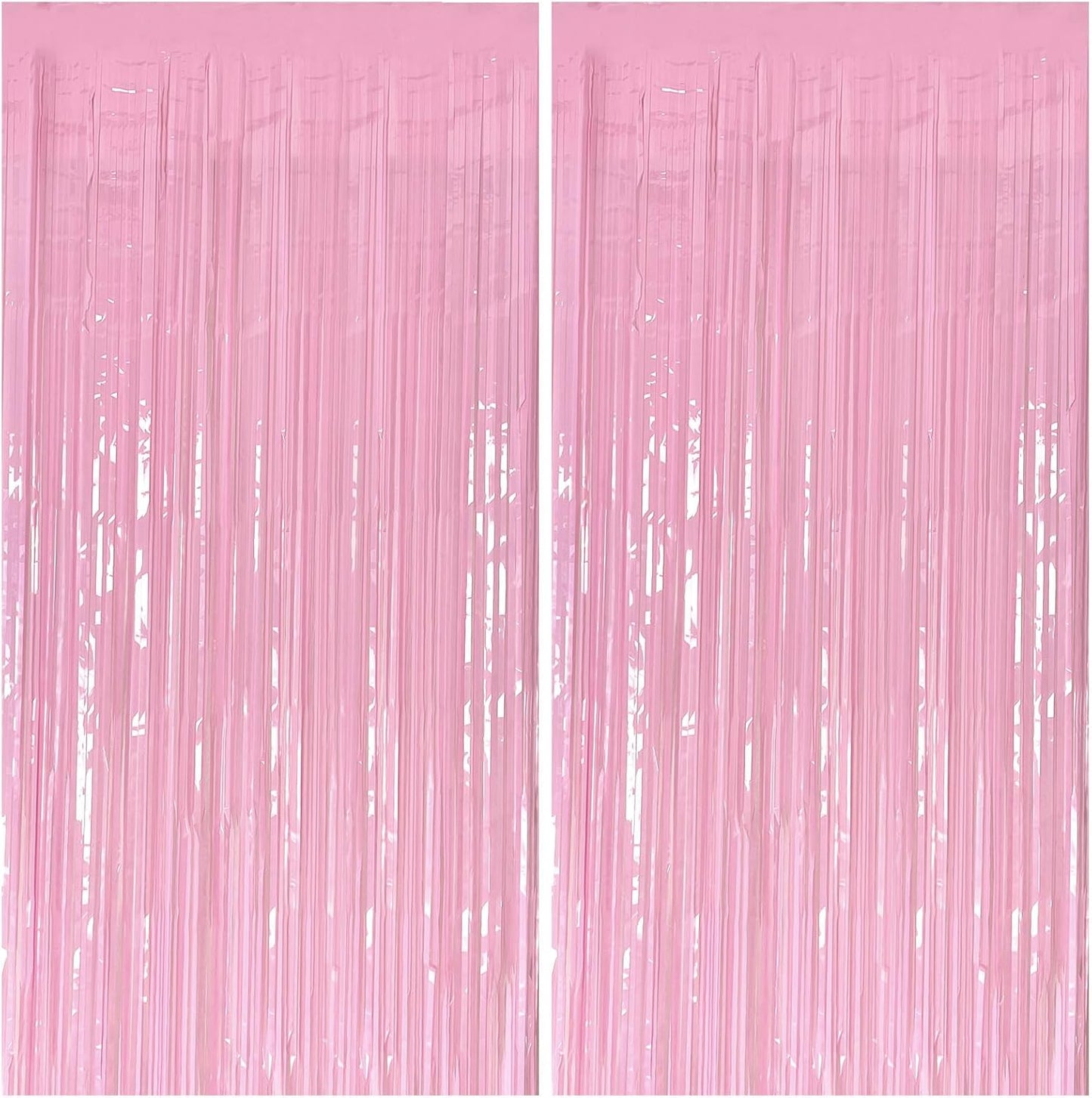 Pastel Pink Party Streamers Foil Fringe Backdrop Curtains Tinsel Streamers Birthday Party Decorations Fringe Backdrop for Birthday Valentines Gender Reveal Party Bridal Shower