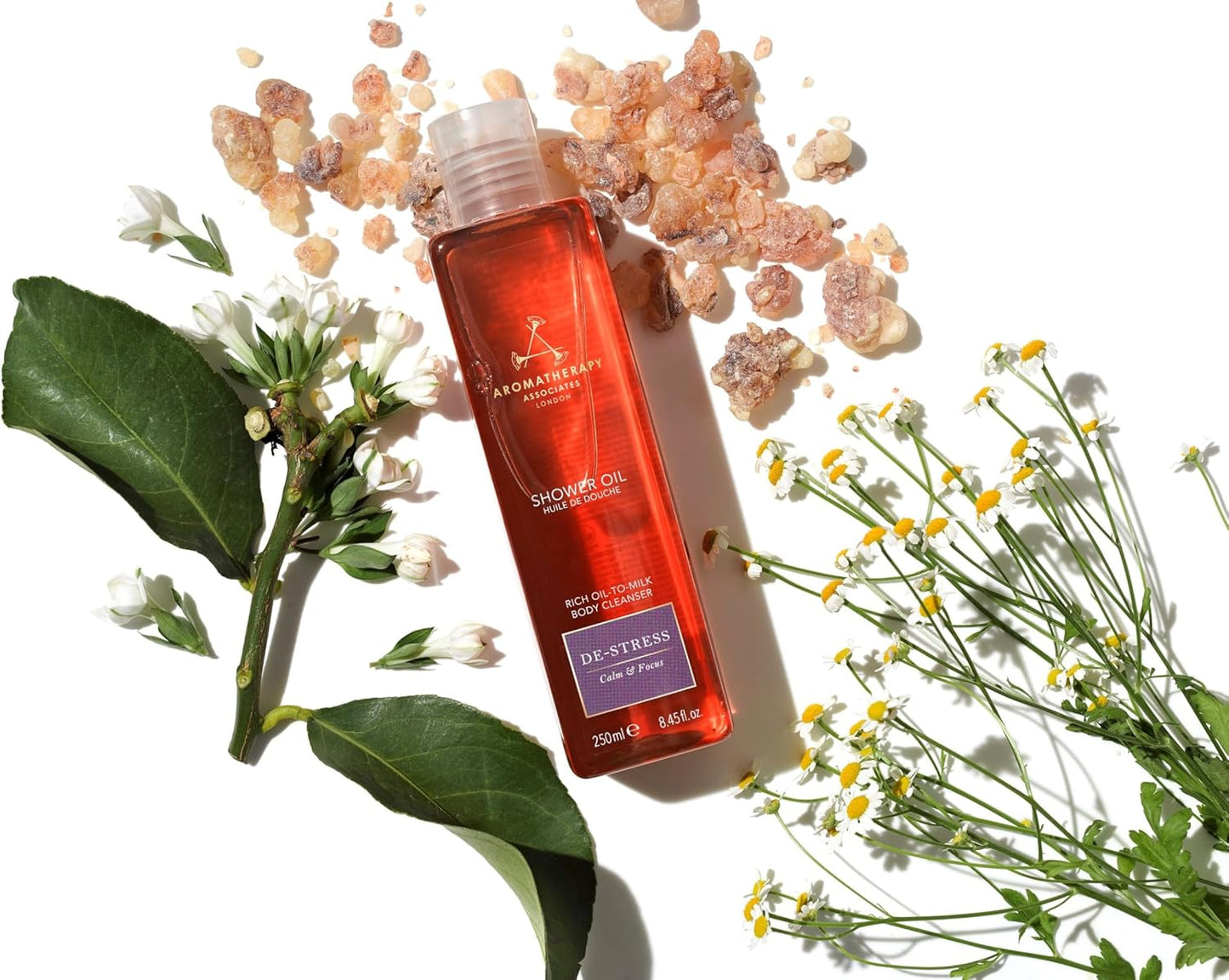 Aromatherapy Associates De-Stress Mind Shower Oil. Concentrated Blend of Frankincense, Chamomile and Petitgrain Essential Oils to Clear, Calm and Moisturize (8.45 fl oz)