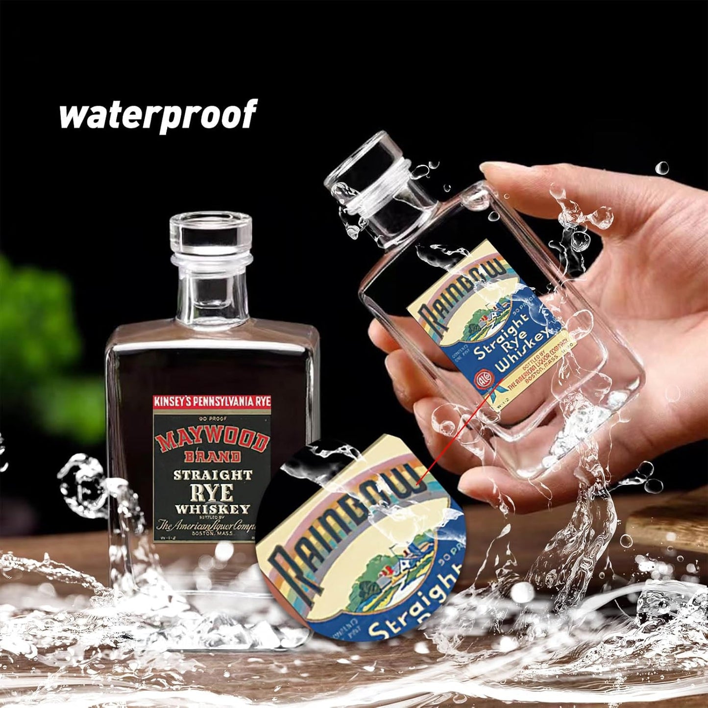 100 Pcs Vintage Wine Bottle Stickers,Liquor Bottle Lable Stickers for Envelope Seal, Scrapbook,Journals,Holiday Decor, DIY Crafts,Water Bottle