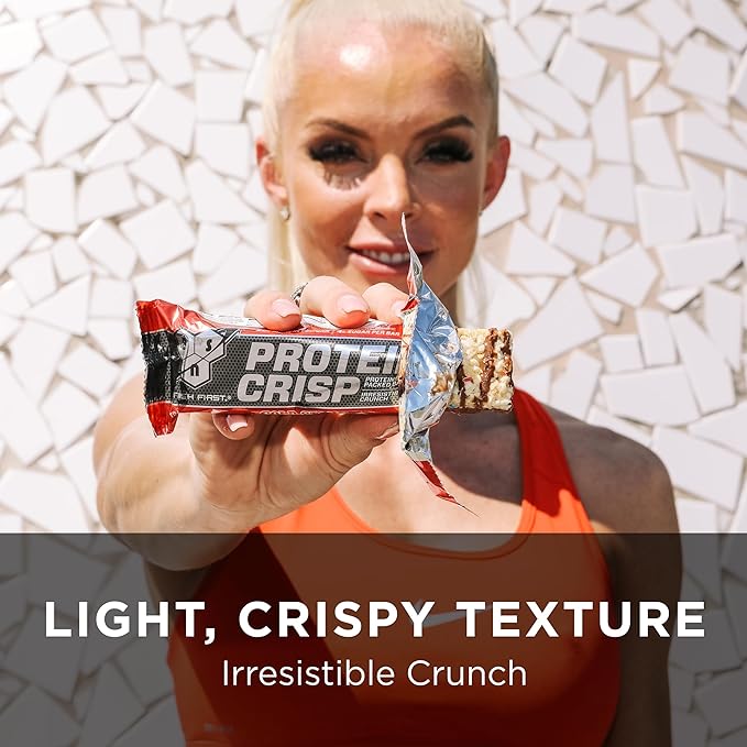 BSN Protein Crisp Bar, Salted Toffee Pretzel, 20 Gram Protein Snack Bars with Whey and Fiber, Gluten-Free Crunchy Energy Bars for Workout, Fitness, On-the-Go, 12 Count