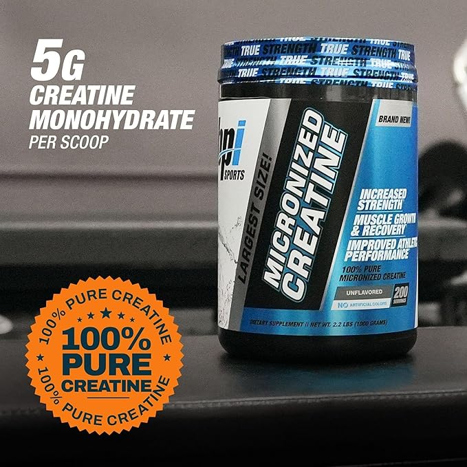 BPI Sports Micronized Creatine – Boost Strength, Reduce Fatigue – Lean Muscle Support with Creatine Monohydrate – Unflavored Powder for Recovery, Endurance, and Performance (200 Servings)
