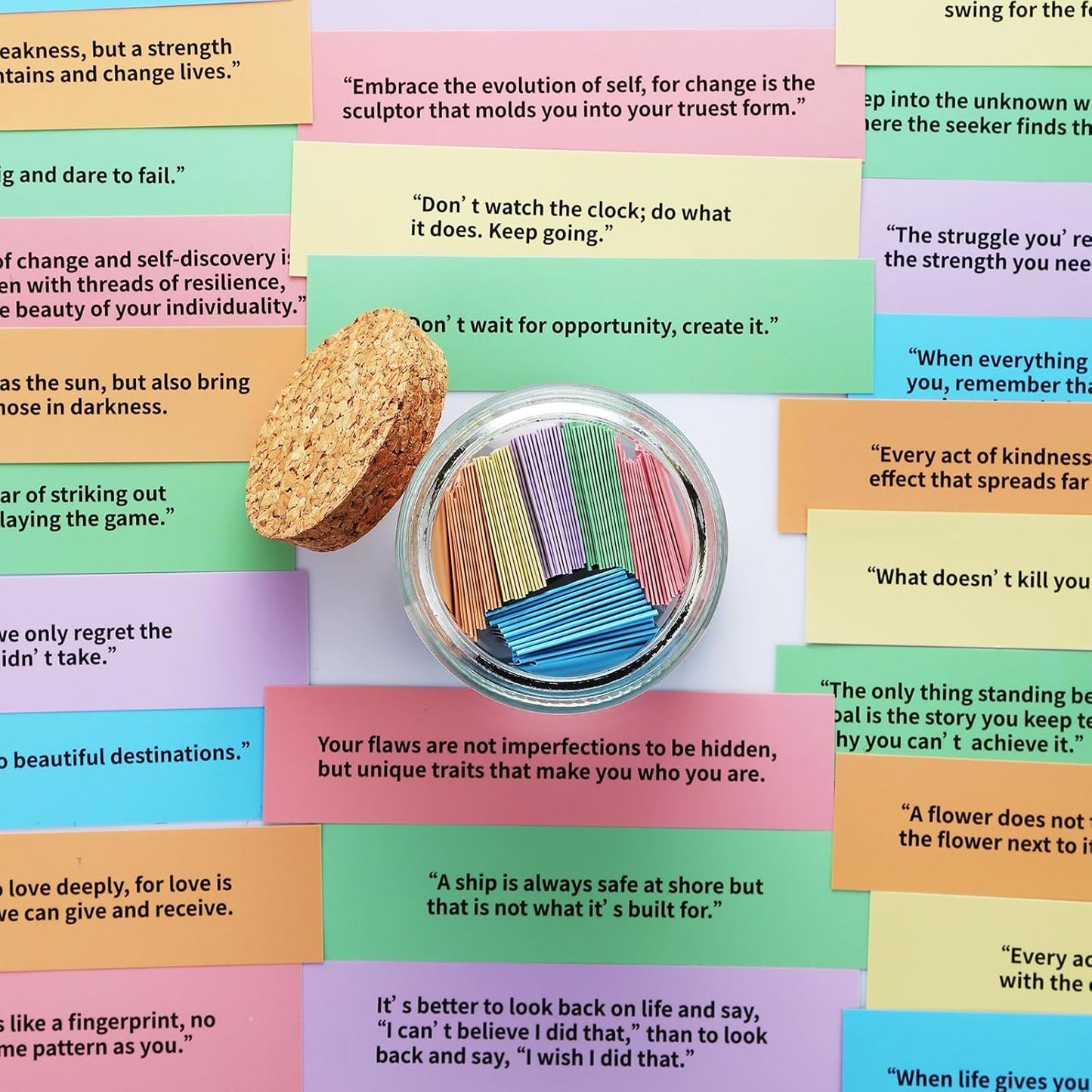 Positive Jar with 90 Positive Quotes Graduation Gifts for Dad Father Teacher Christmas Self Care Anxiety Stress Relief Unique Health Wellness Gifts for Women Man