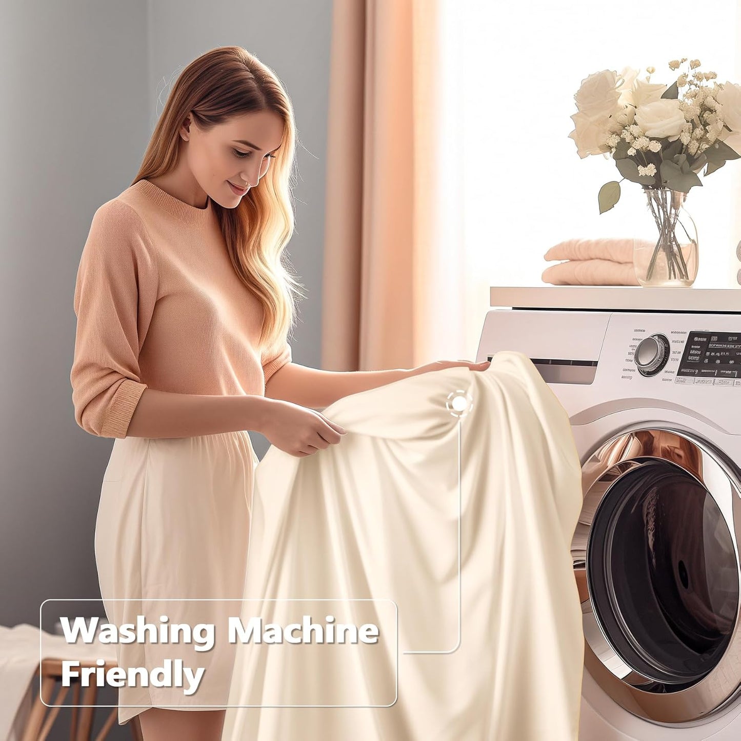 Wish Care 6 Pack Ivory Spandex Table Clothes for 6Foot Rectangle Tables, 6FT Wrinkle Free Fitted Tablecloths Ruffles Design Table Cover for Party, Banquet, Wedding and Events