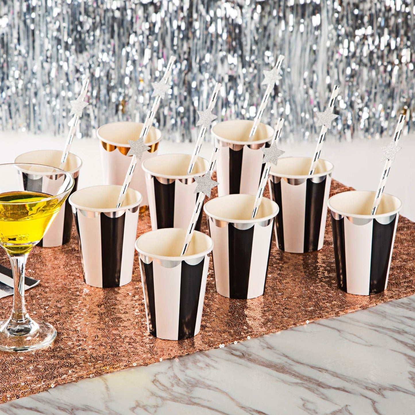 MOWO Glitter Star Confetti Wedding Party Decor and Table Decor 1.2’’ in Diameter (silver glitter,200pc)