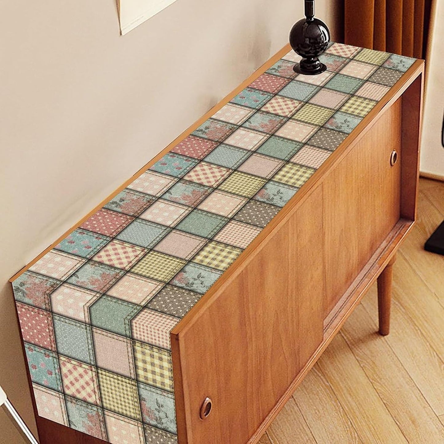 Boho Patchwork Table Runner, Vintage Farmhouse Colorful Wildflowers Bohemian Paisley Flower Table Center Decor for Home Kitchen Dining Patio Holiday Party Indoor Table Decorations, 13"x108" Inch