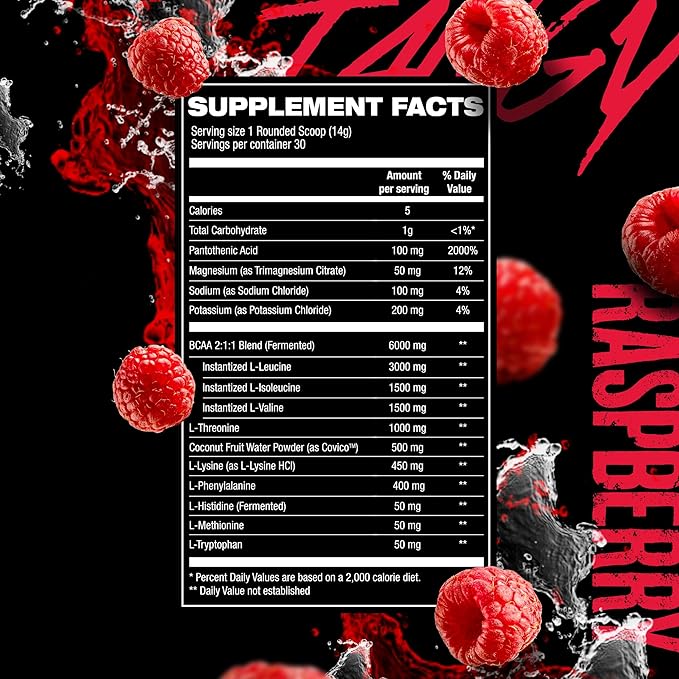 HOSSTILE SILO[9] Essential Amino Acids, EAA & BCAA Powder, Electrolyte Hydration Support, Enhance Muscle Growth & Recovery, Pre or Post Workout Drink, Tangy Raspberry, 30 Servings