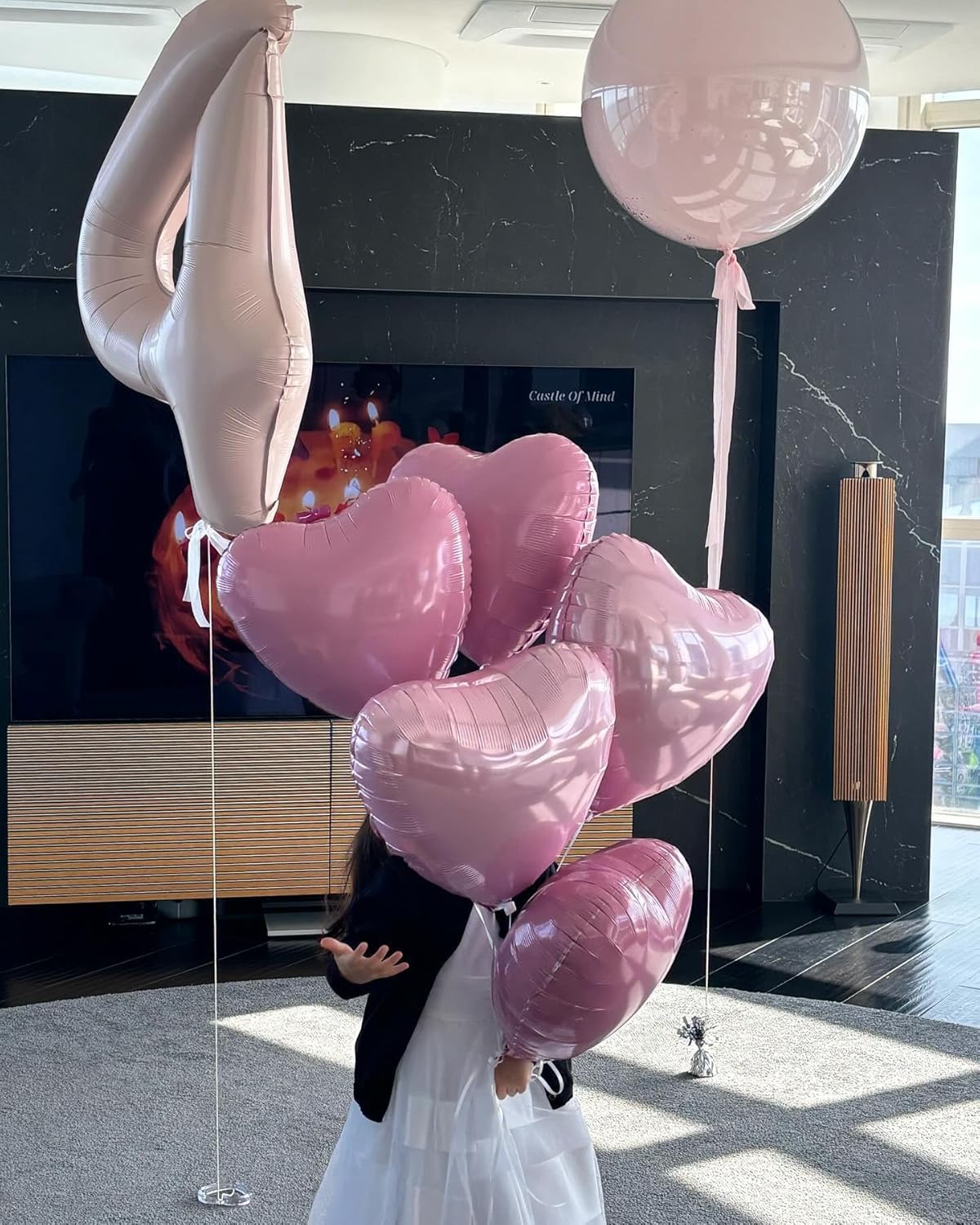 Pink Heart Balloons,12Pcs Light Pink Heart Shaped Foil Balloons,18Inch Pearl Pink Helium Polyester Film Balloon for Birthday Baby Shower Anniversary Wedding Party Decorations