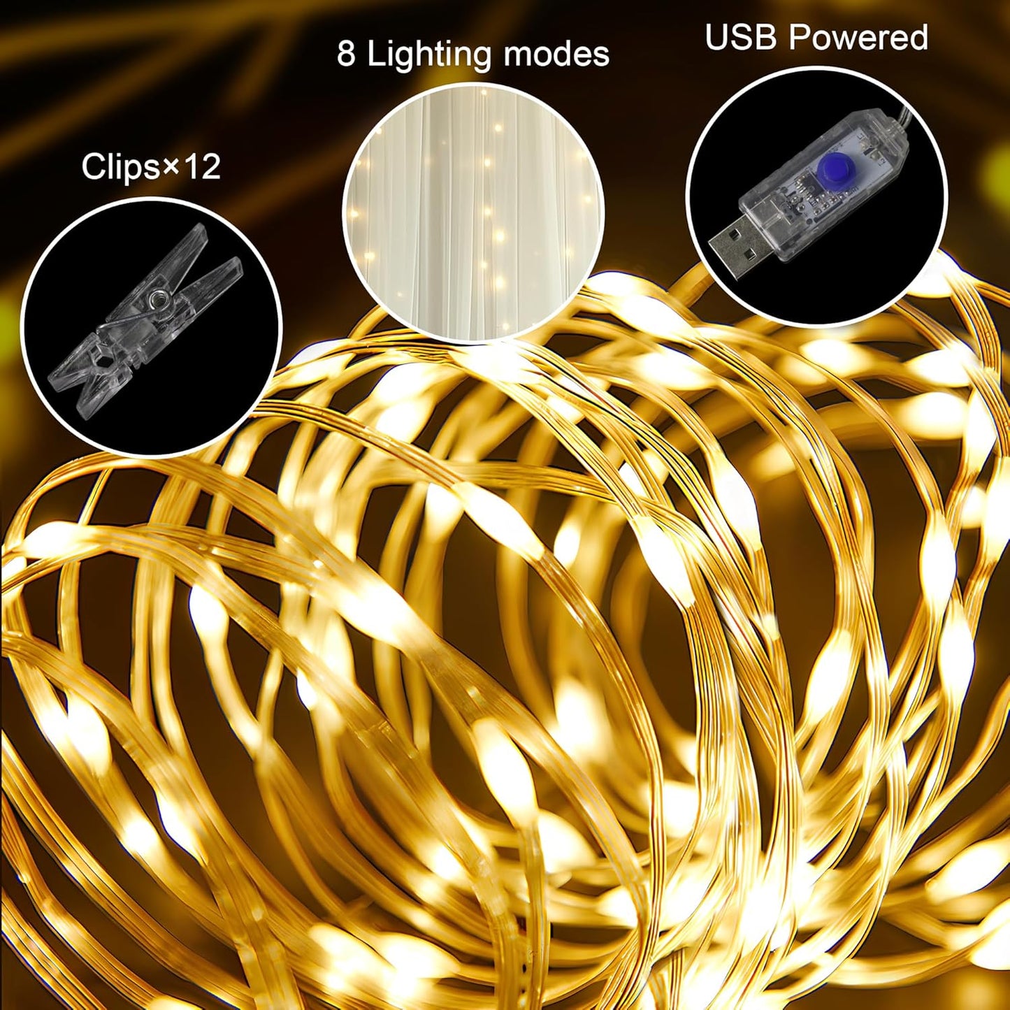 Tulle Backdrop Curtain with Lights String 10FT X 10FT Ivory Sheer Tulle Backdrop Curtains for Wedding Birthday Party Reception Photo Booth Background Decorations (2 Panels 5x10FT)