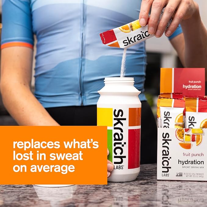 Skratch Labs Hydration Packets - Hydration Drink Mix, Fruit Punch (20ct) - Electrolyte Powder Packets Developed for Athletes and Sports Performance - Gluten Free, Vegan, Kosher