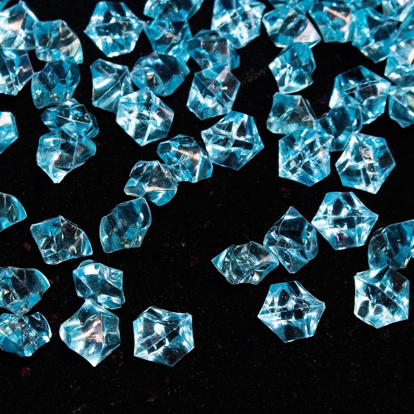 820 PCS Blue Fake Ice,0.43x0.55 Inch,1.1 lbs Acrylic Crystal Gemstones for Decoration, Photography, Vase Filling, and Parties,Non-Toxic and Reusable
