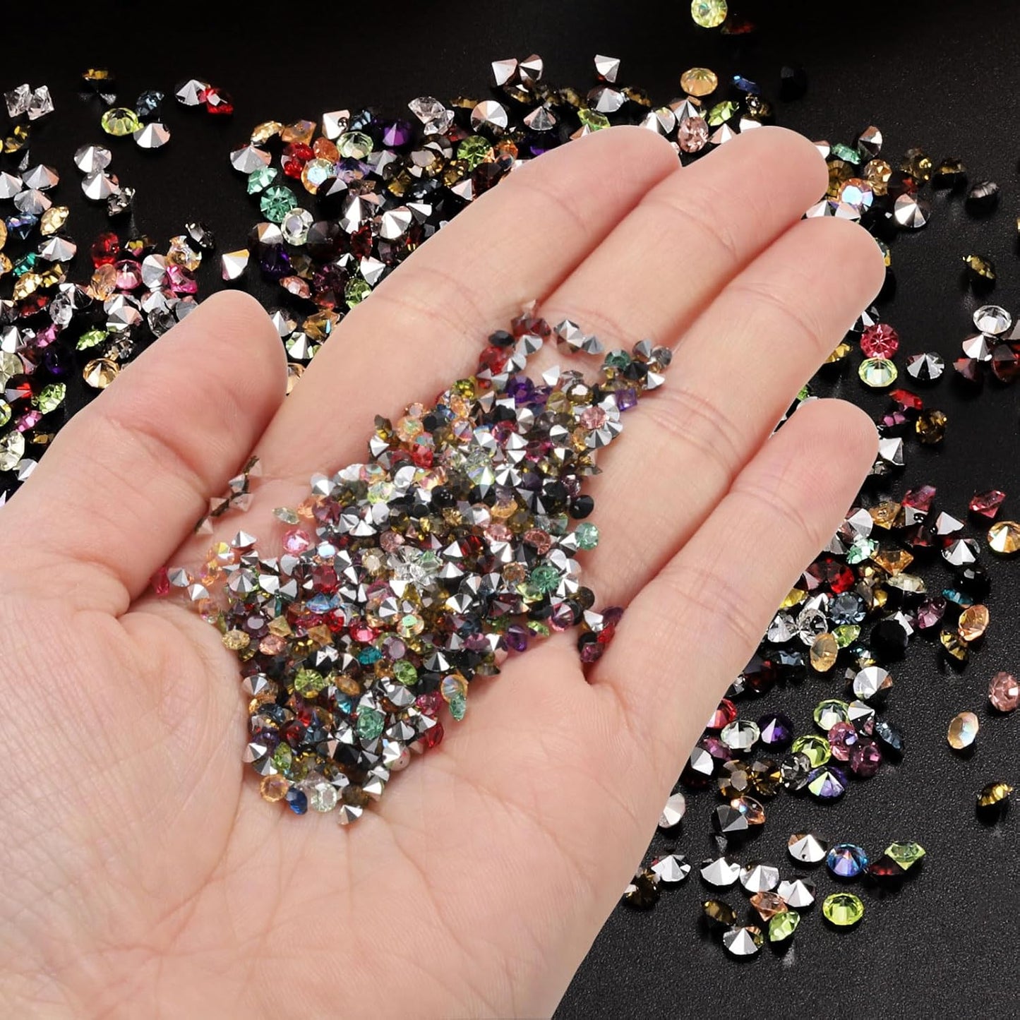 PATIKIL 14000Pcs Wedding Table Scatter Confetti Crystals 3mm Acrylic Diamonds Vase Fillers Gems for Table Centerpiece Decorations Bridal Shower Party, Orange AB