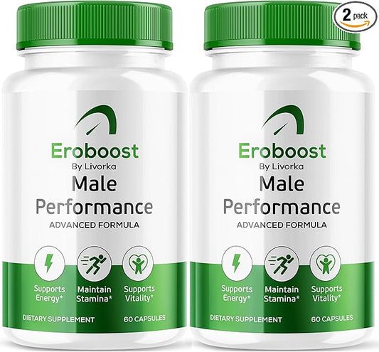 Eroboost Supplement for Men – Male Performance Advanced Formula, 120 Capsules for 2 Month, Pack of 2